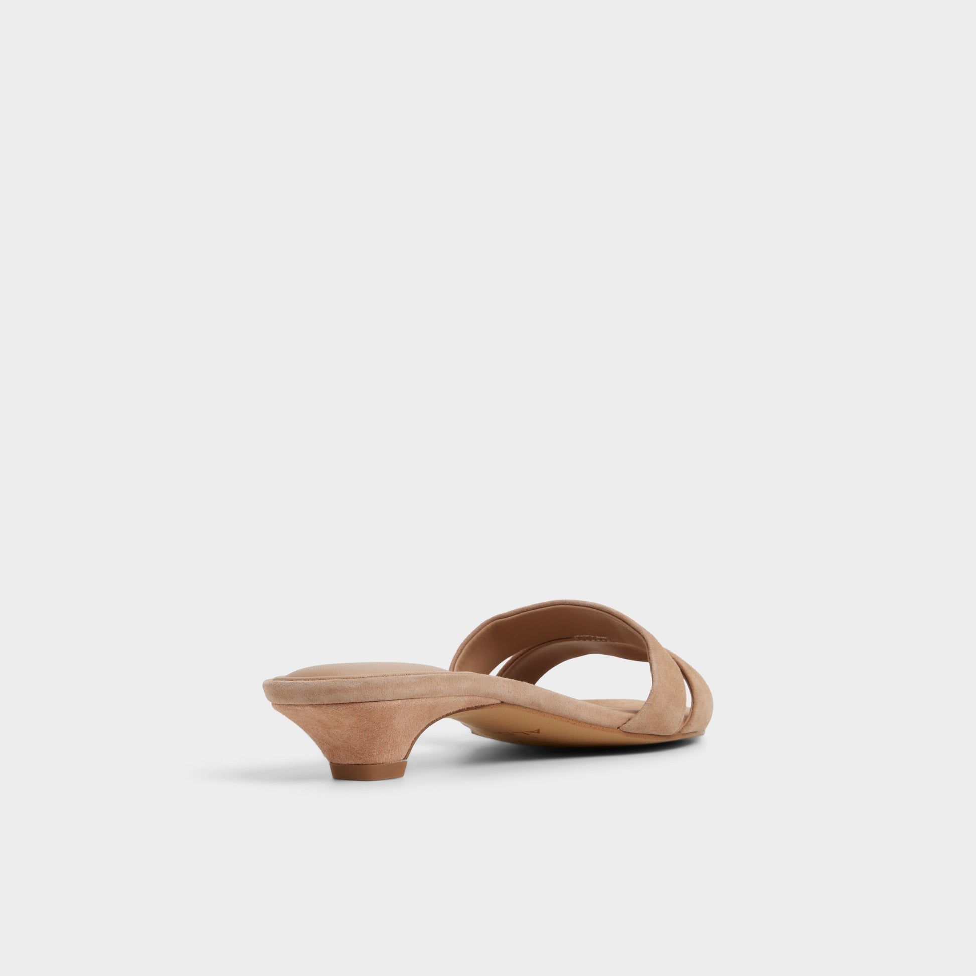 Three-quarter angle of Medium Brown Scarletta Heeled mule's back side