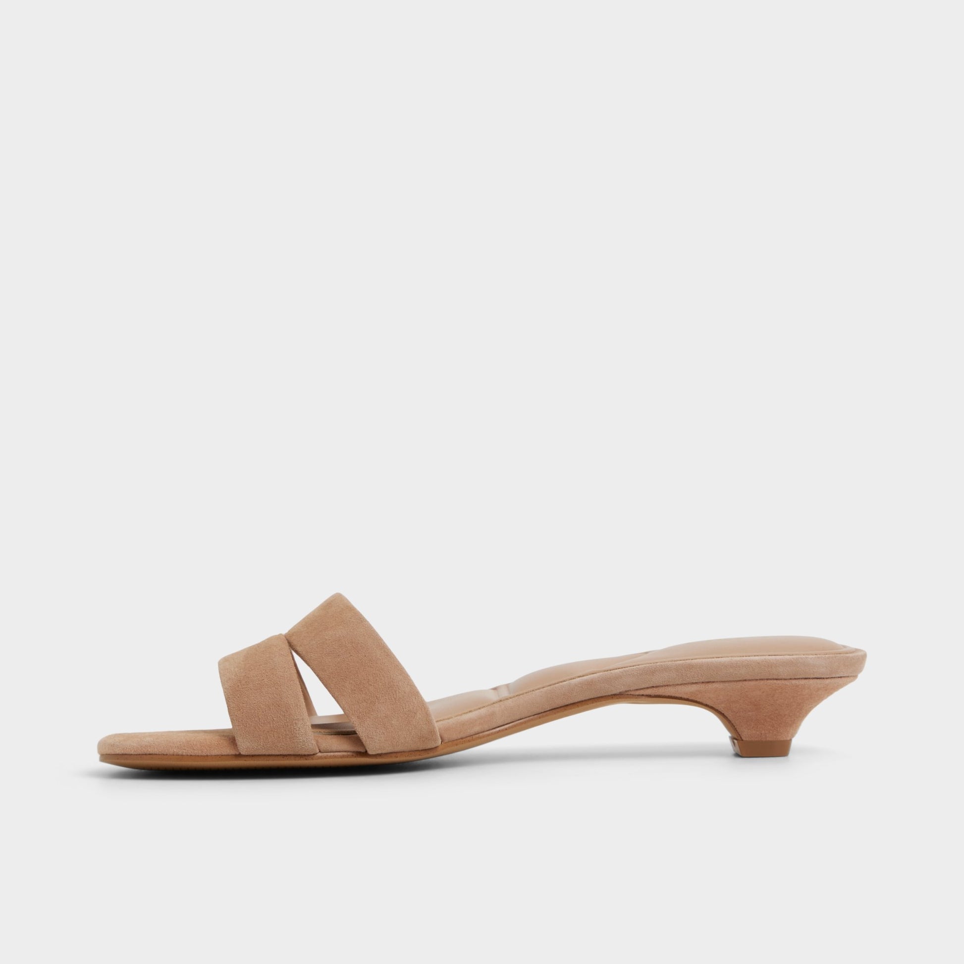 Side view of Medium Brown Scarletta Heeled mule