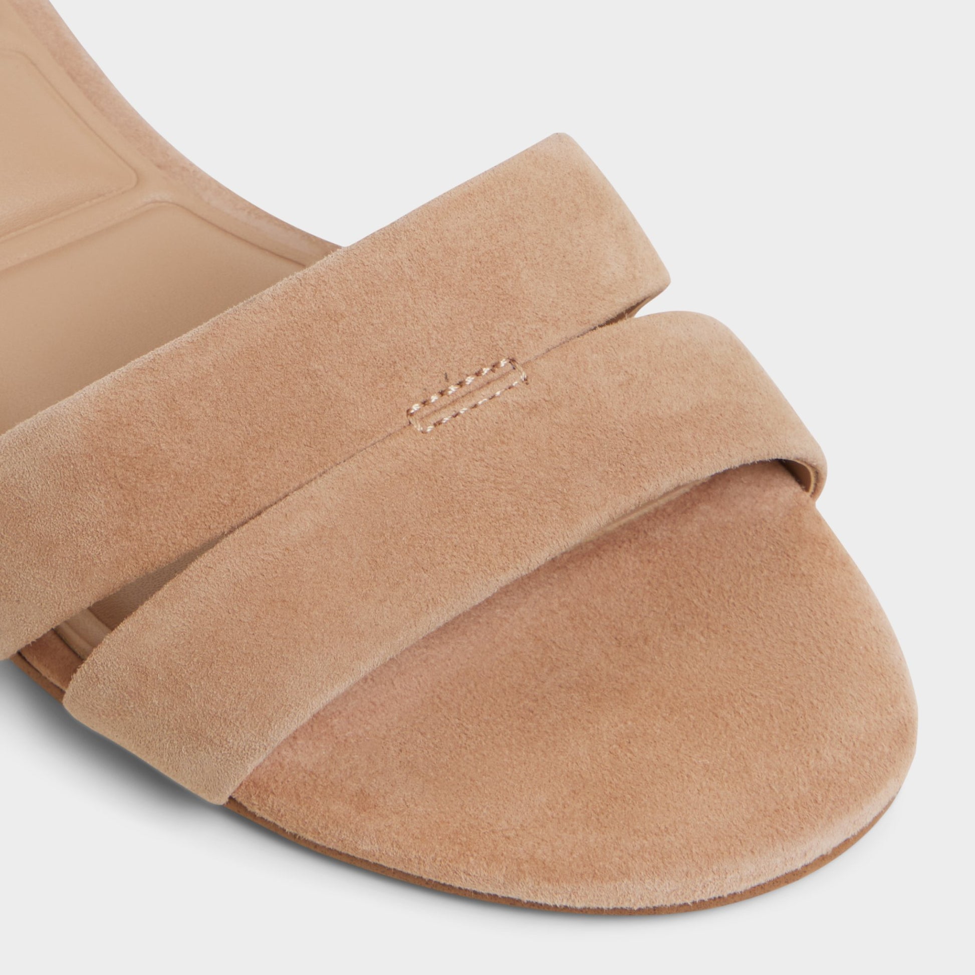 Close-up of the Medium Brown Scarletta Heeled mule
