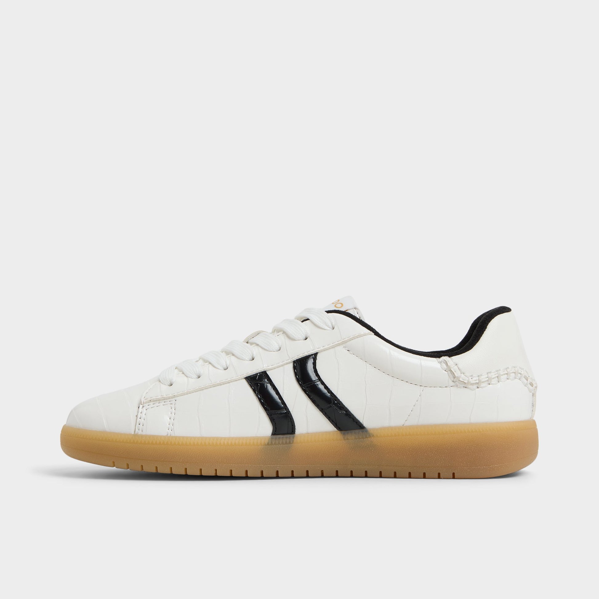 Side view of White/Black Chicsneaker2 Low top sneaker