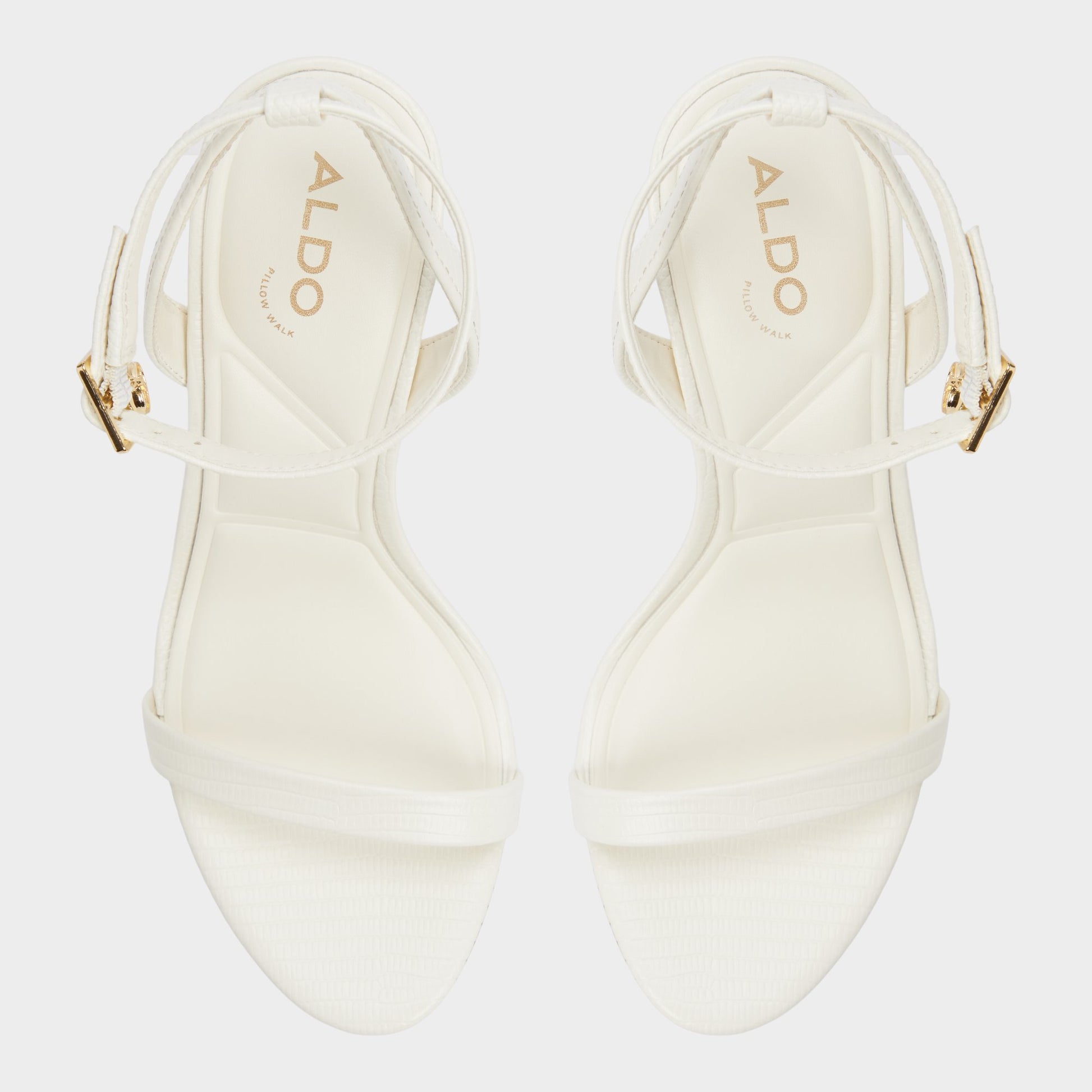 Top-down view of the White Maristou Heeled sandal