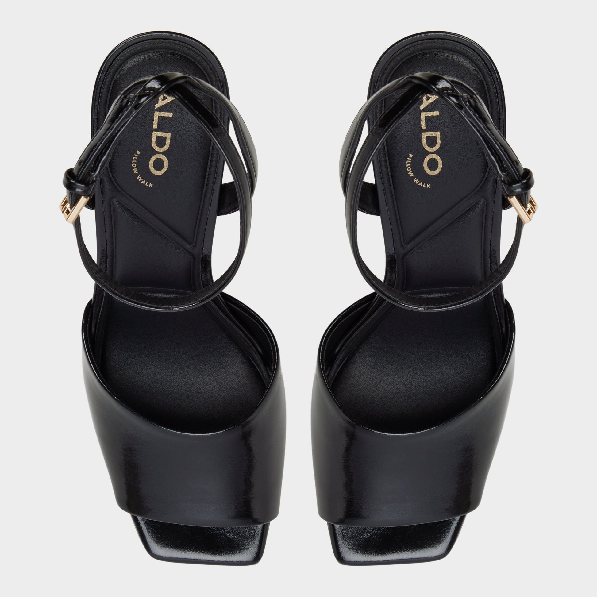 Top-down view of the Black Kaiasien Heeled sandal