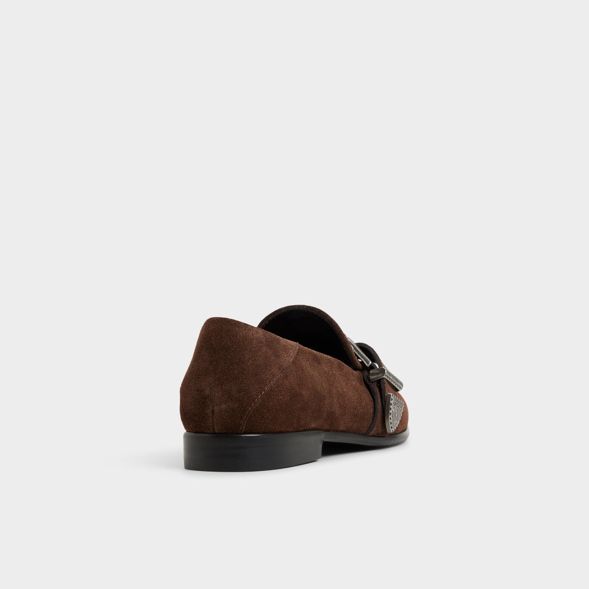 Three-quarter angle of Dark Brown Enola Loafer's back side