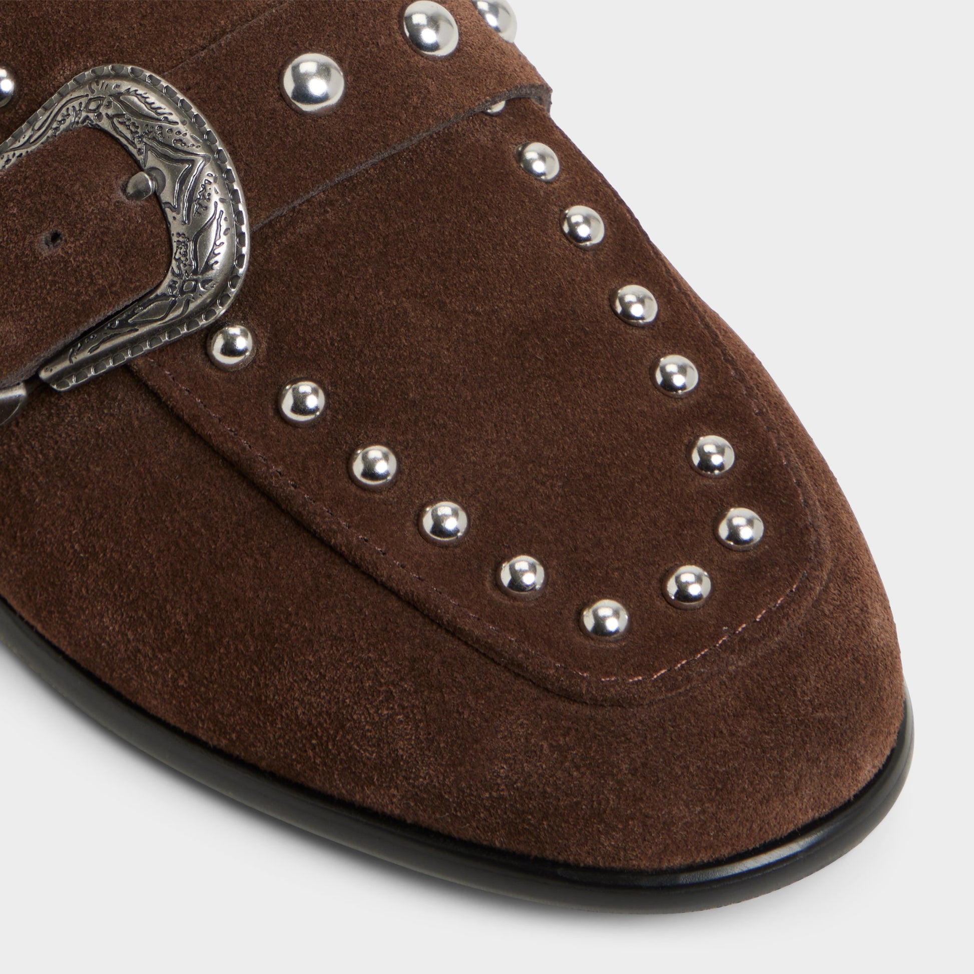 Close-up of the Dark Brown Enola Loafer