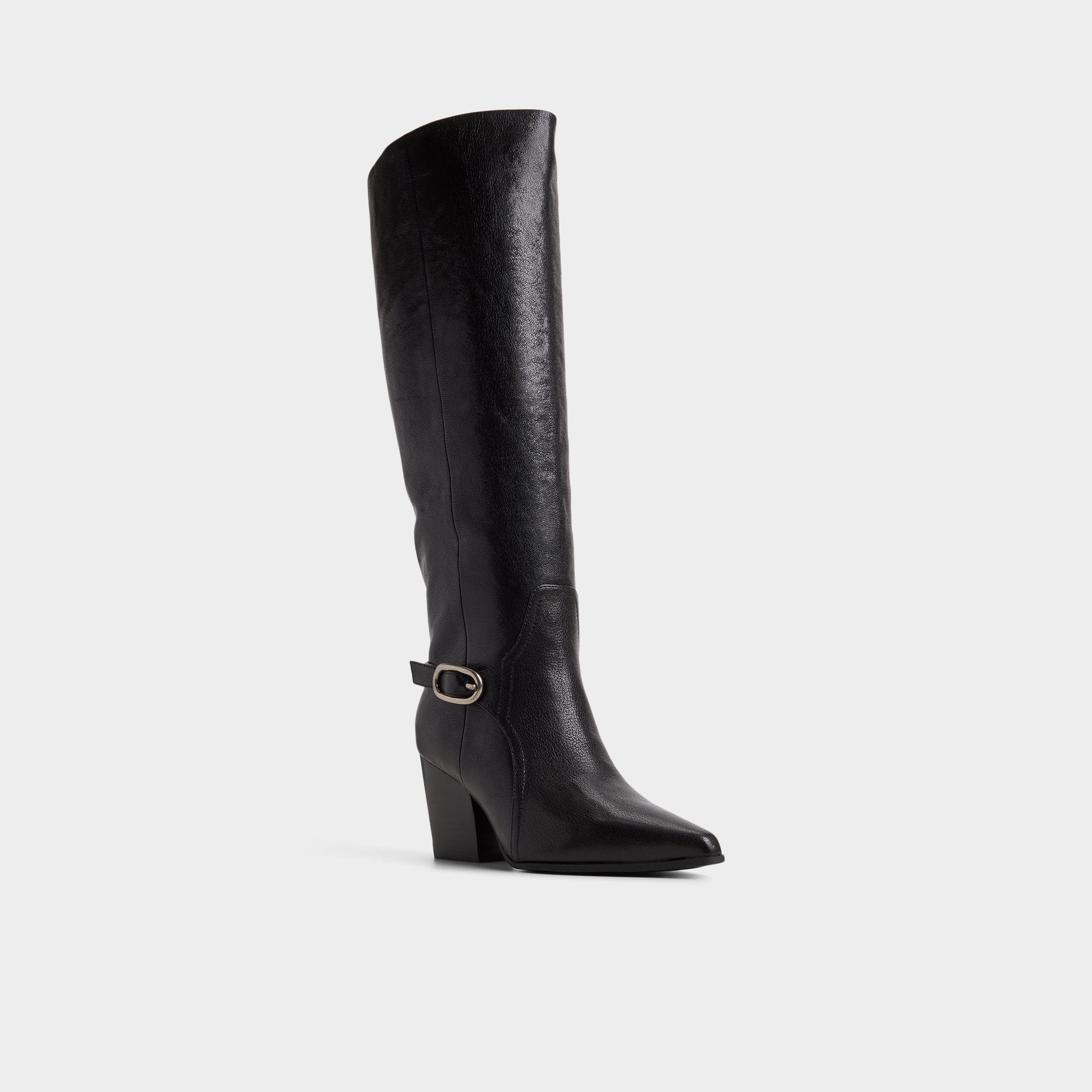靴 Archive Belted Leather Boots high 25cm Saddle-wc – Women Black Knee-high boot - ALDO