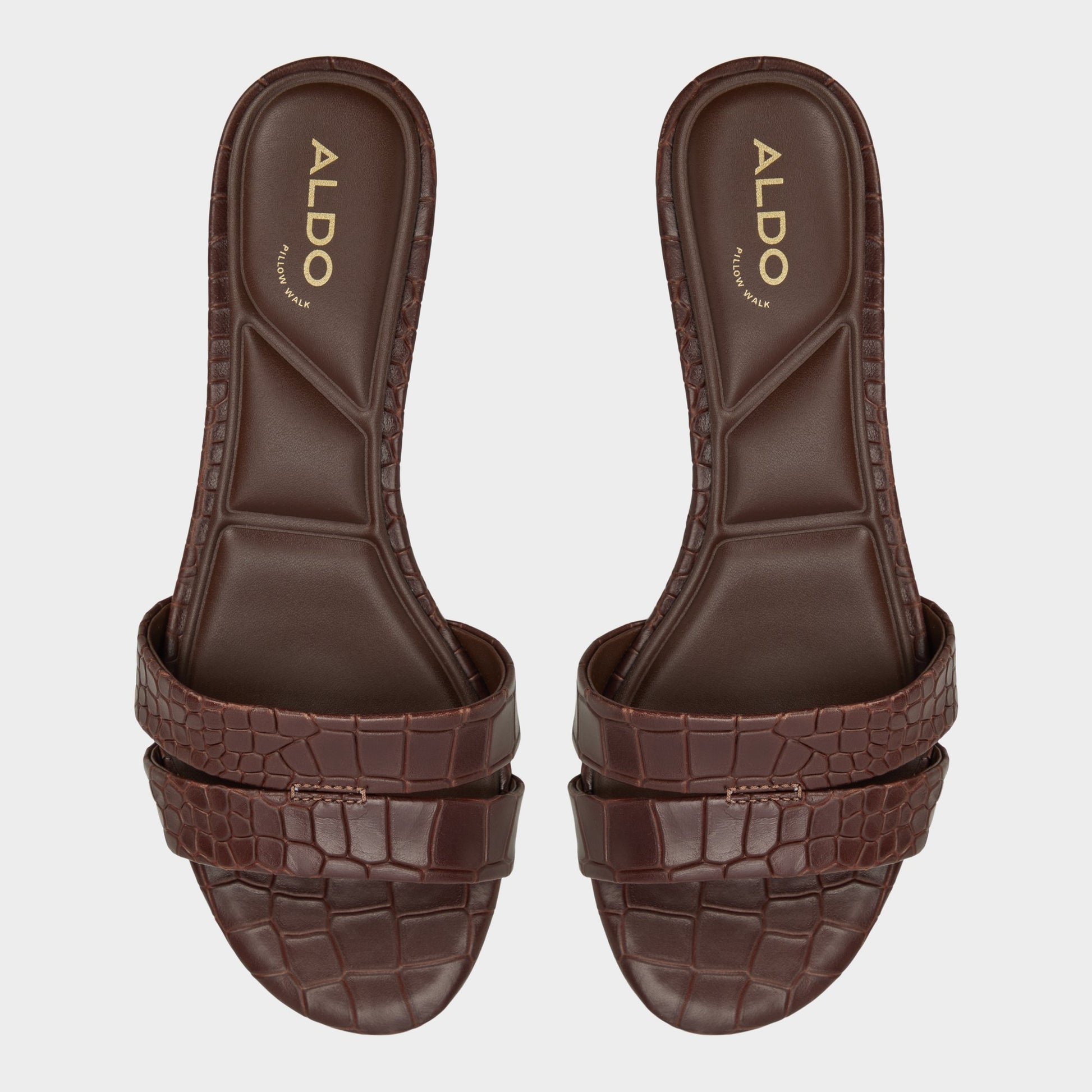 Top-down view of the Dark Brown Scarletta Heeled mule