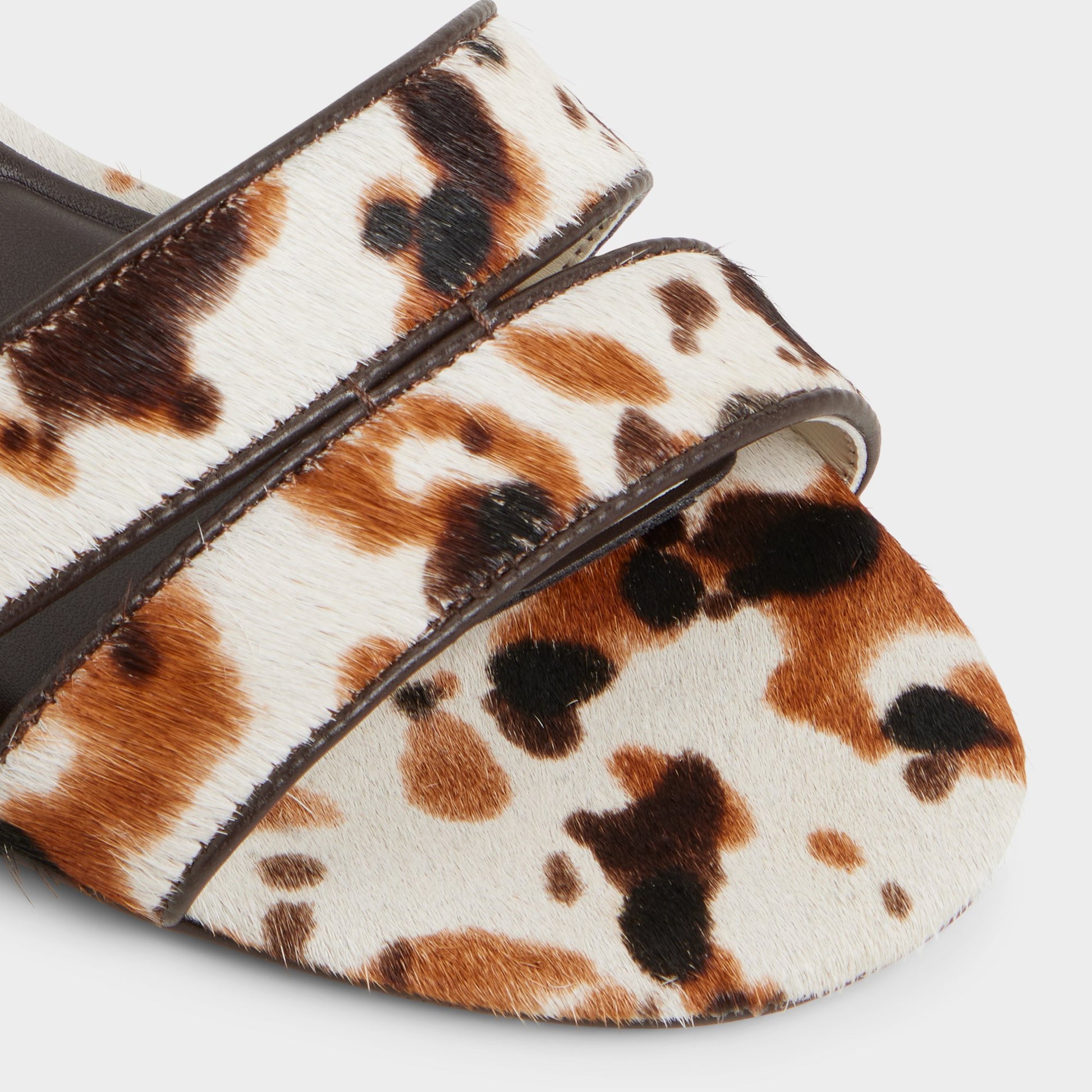 Close-up of the White/Black Scarletta Heeled mule