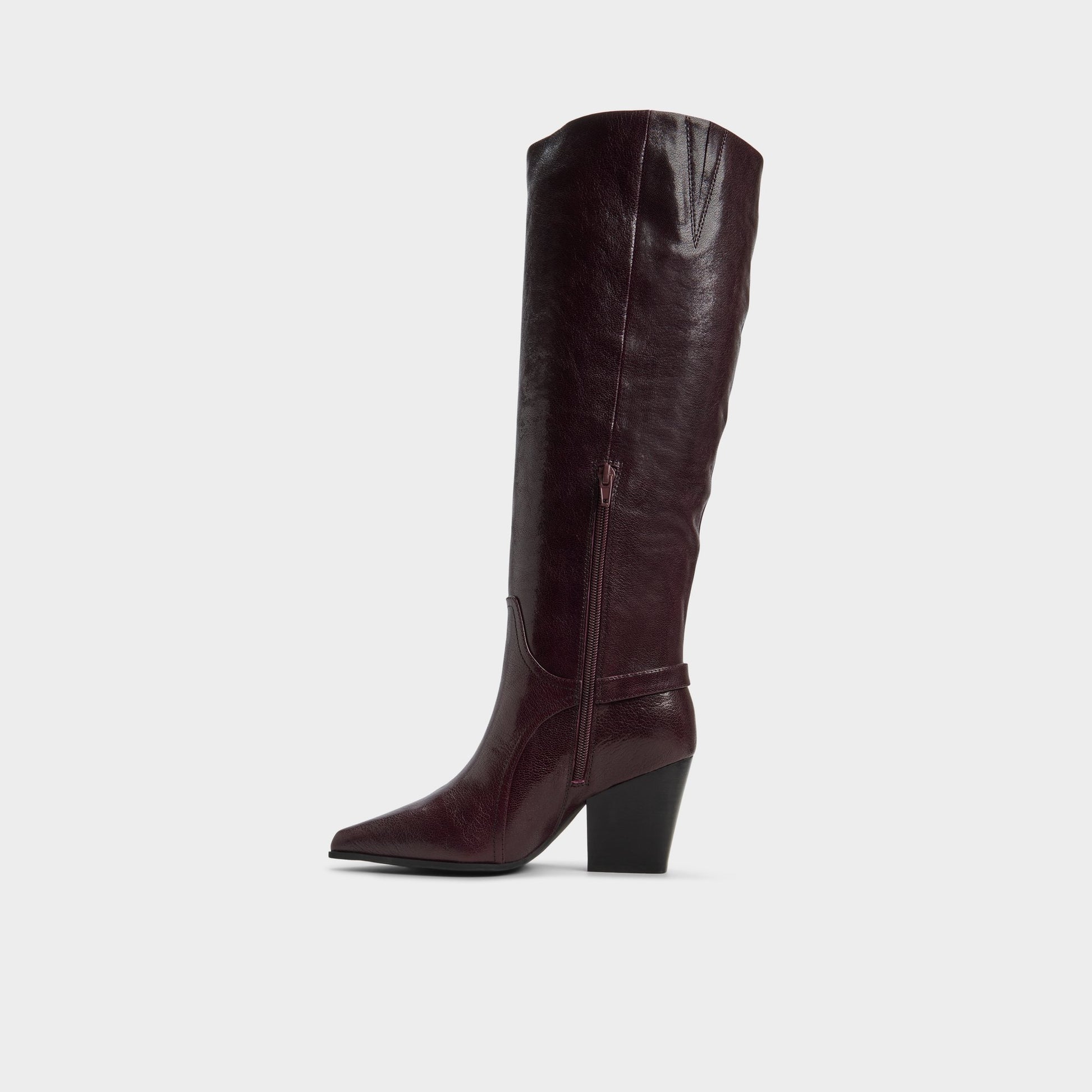 Side view of Bordo Saddle Knee-high boot