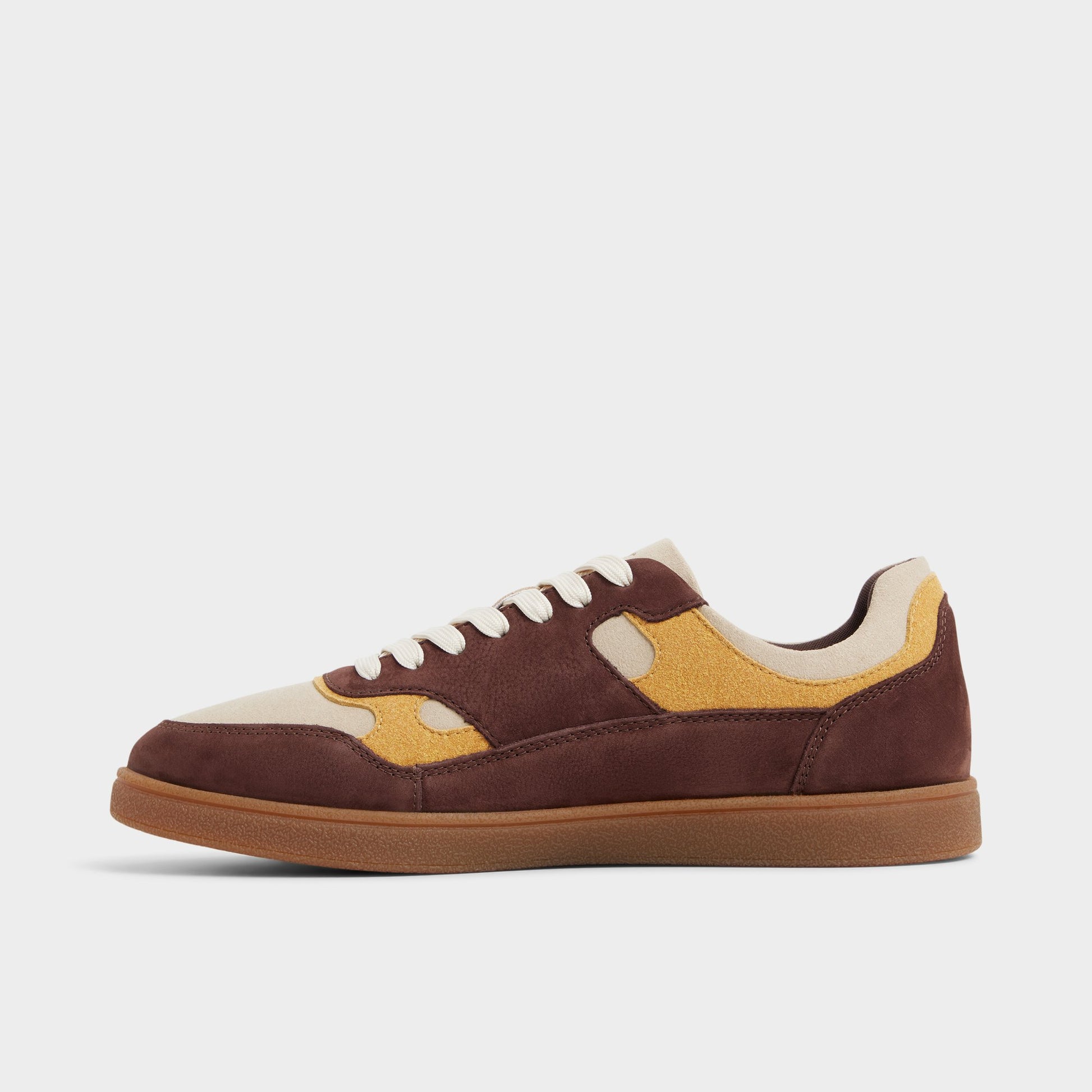 Side view of Brown multi Curtis Low top sneaker