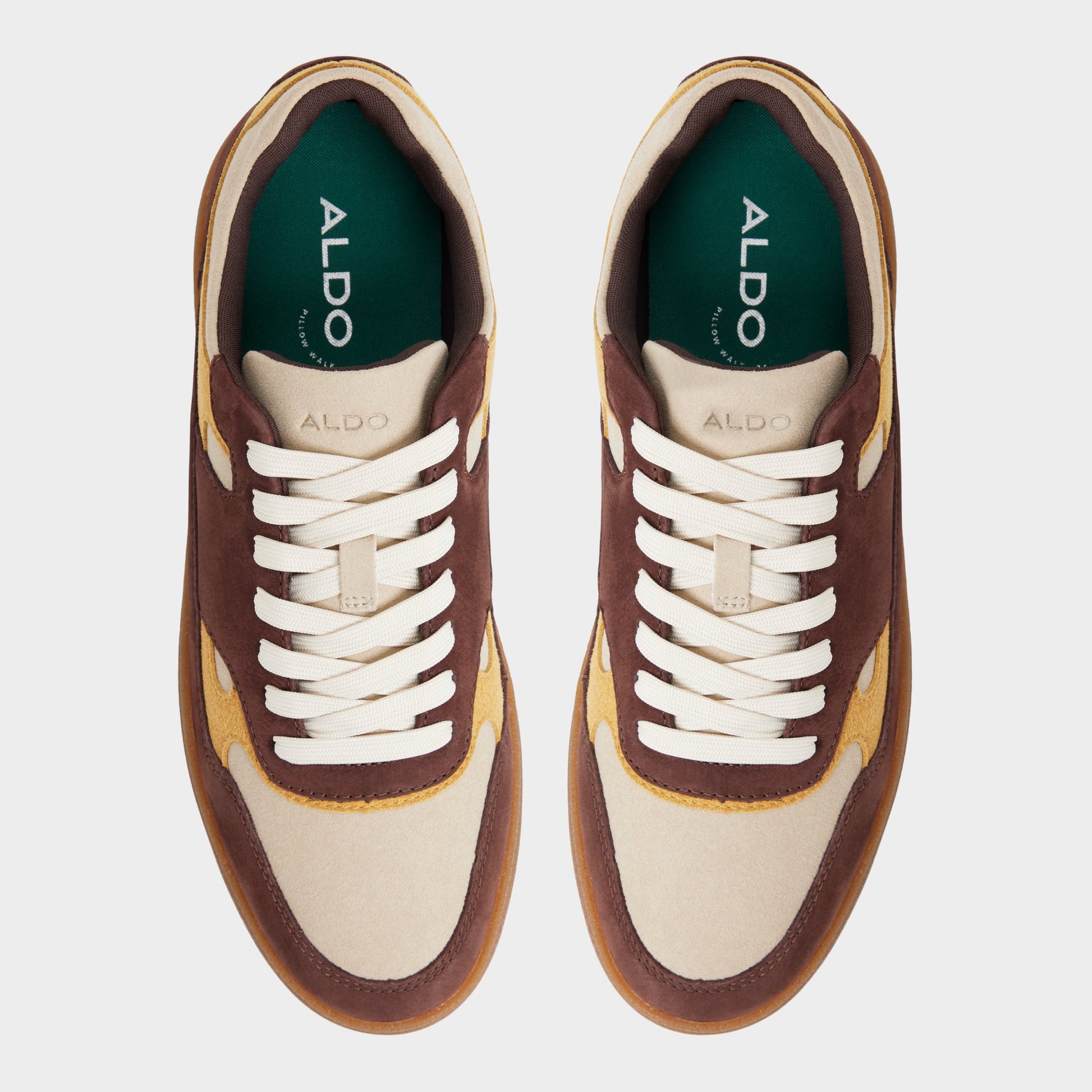 Top-down view of the Brown multi Curtis Low top sneaker