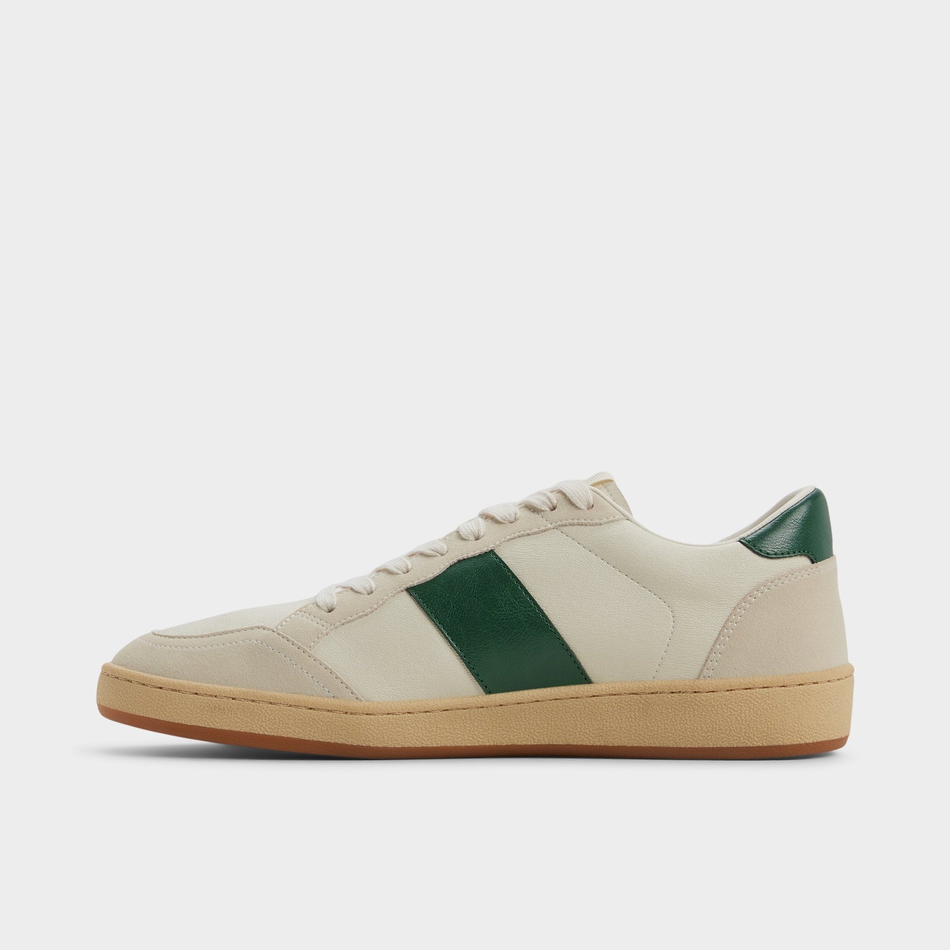Side view of Beige Combo Roscoe Low top sneaker