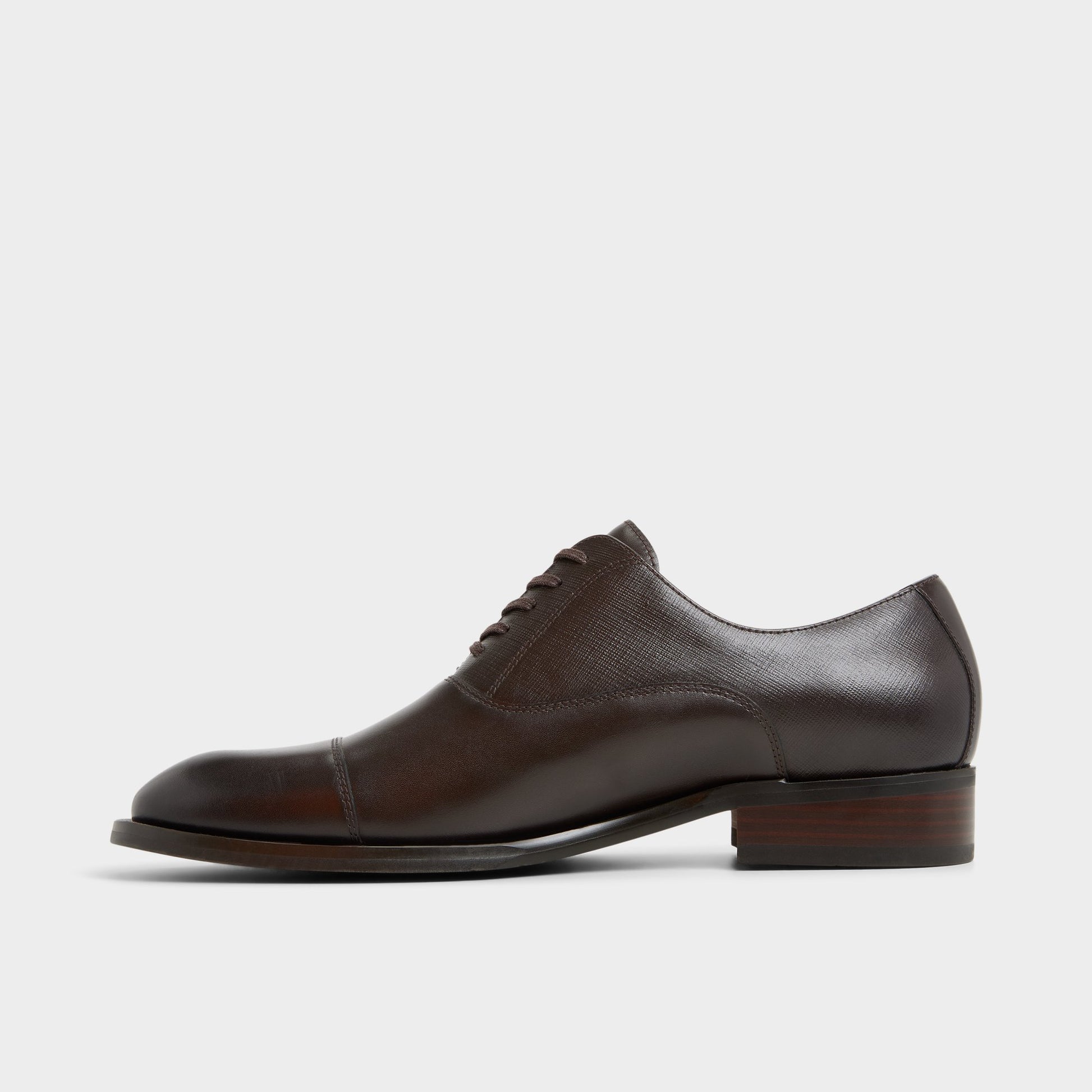Side view of Dark Brown Reece Oxford shoe