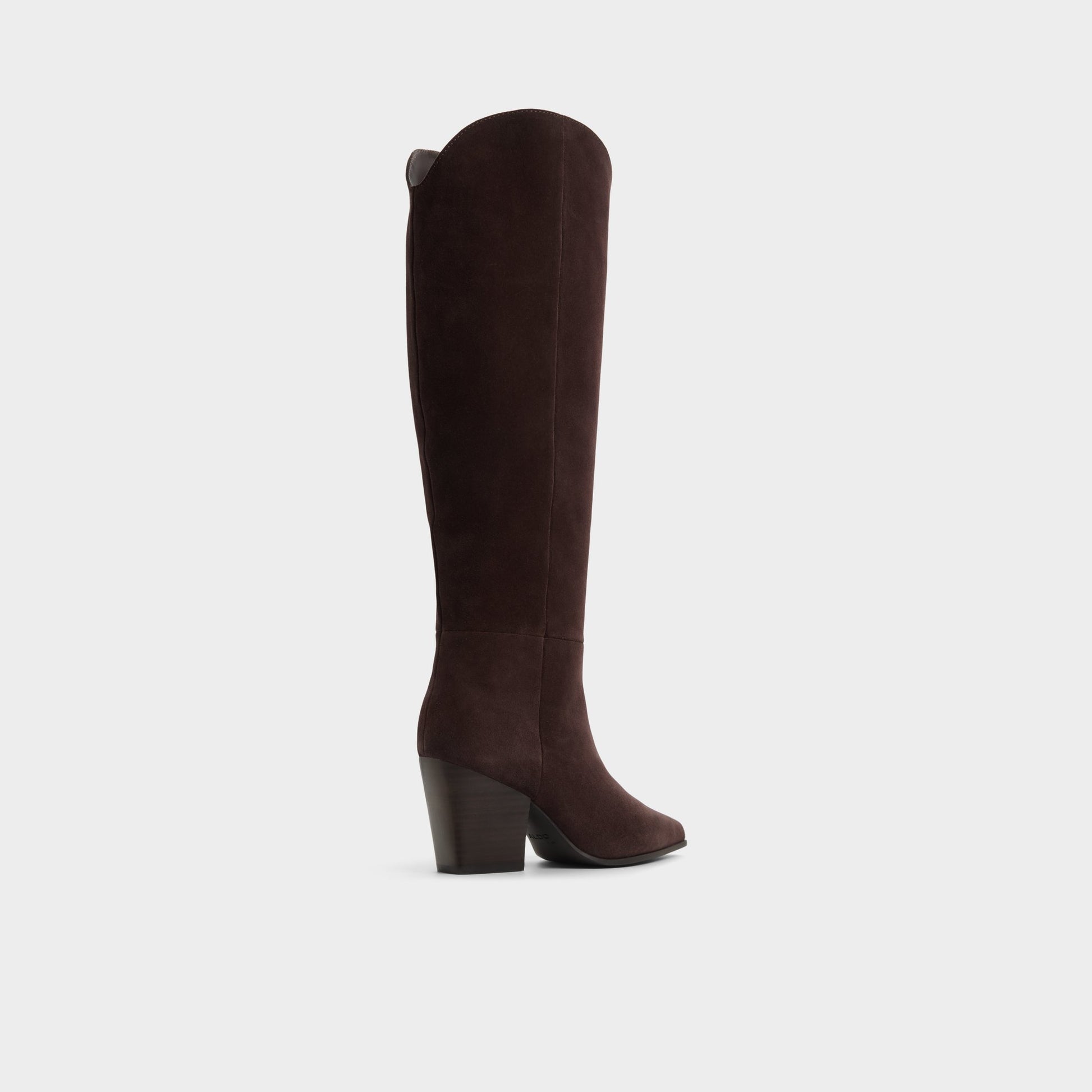 Three-quarter angle of Dark Brown Kaely Knee-high boot's back side