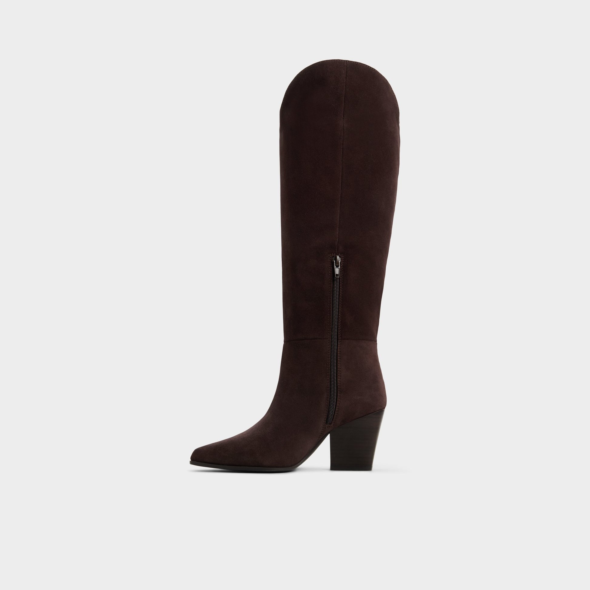 Side view of Dark Brown Kaely Knee-high boot