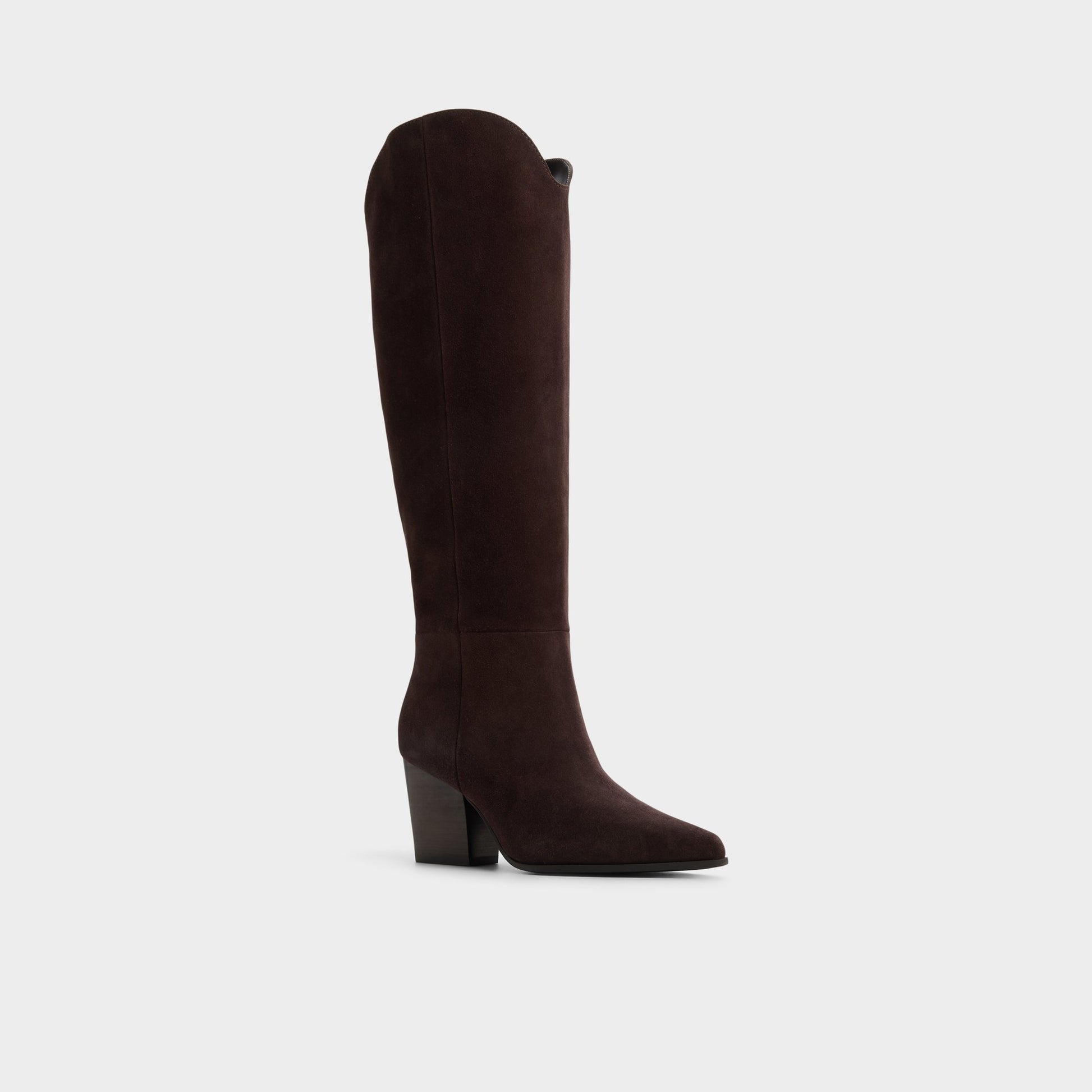 Three-quarter angle of Dark Brown Kaely Knee-high boot's front side