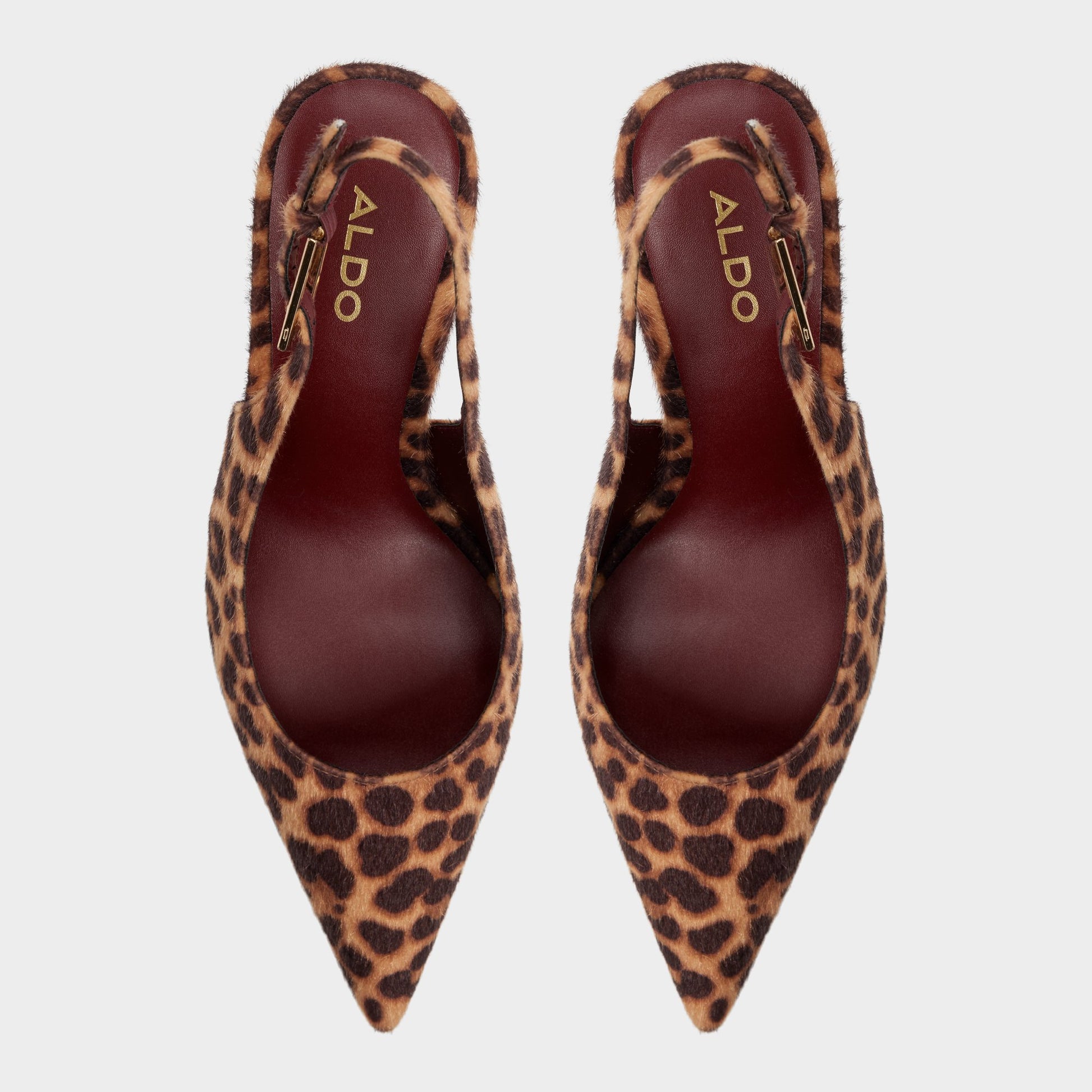 Top-down view of the Black/gold multi Syliaa Slingback heel