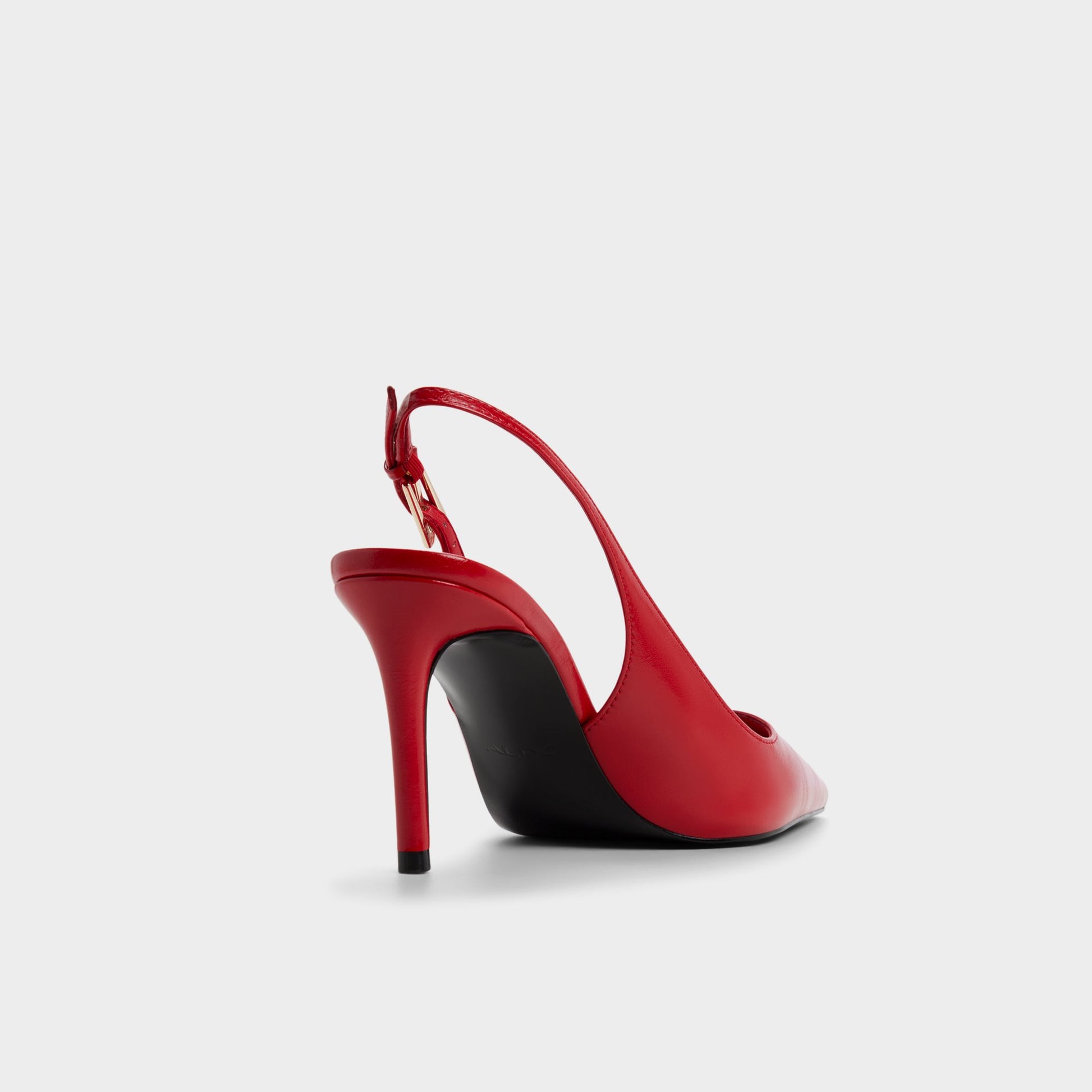 Three-quarter angle of Red Syliaa Slingback heel's back side