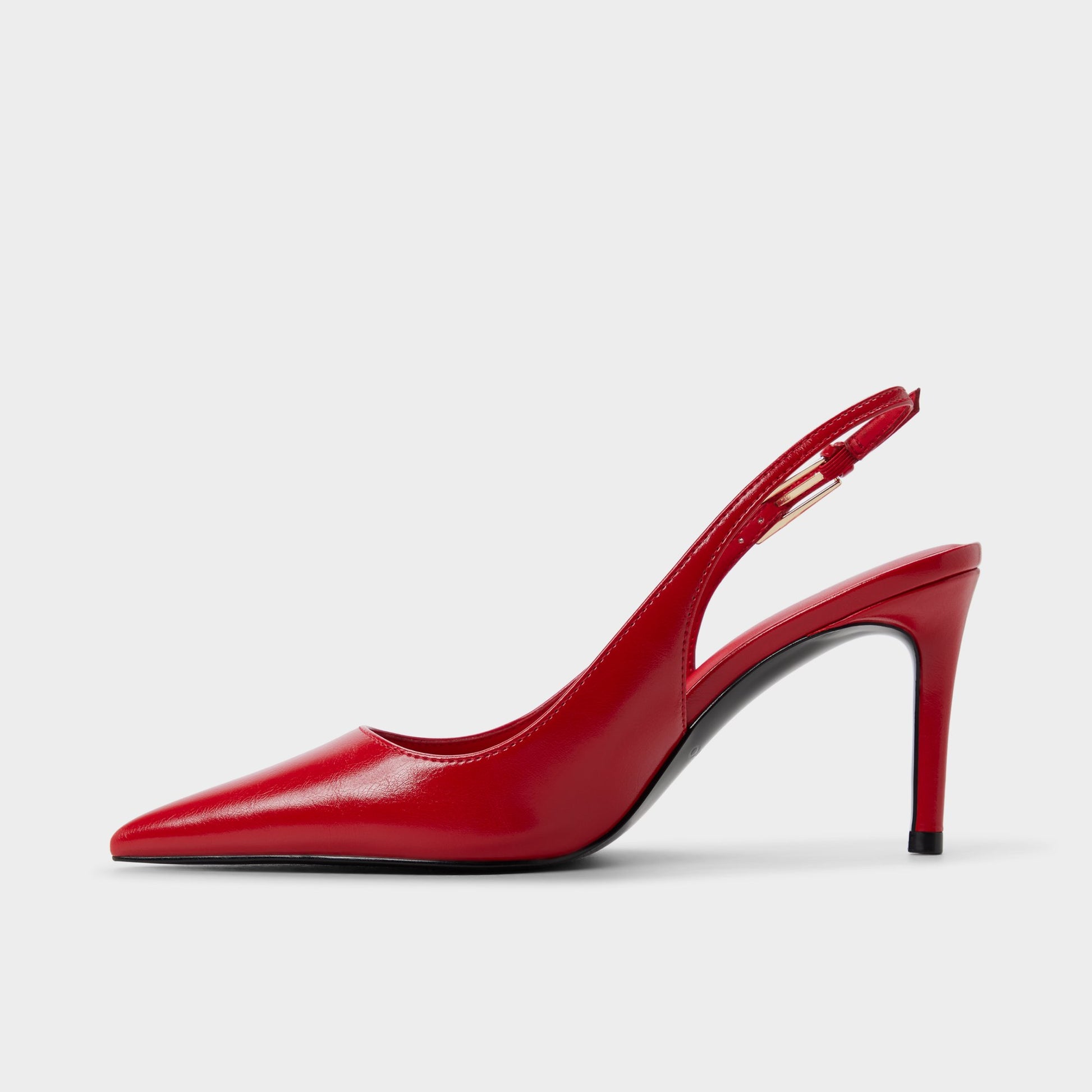 Side view of Red Syliaa Slingback heel