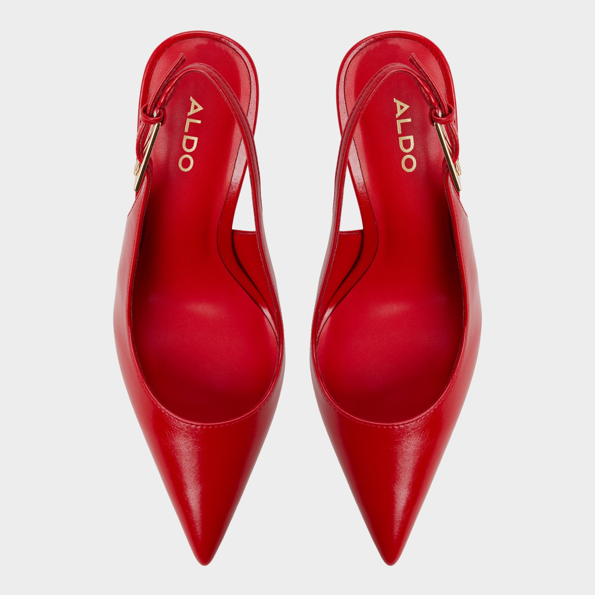 Top-down view of the Red Syliaa Slingback heel