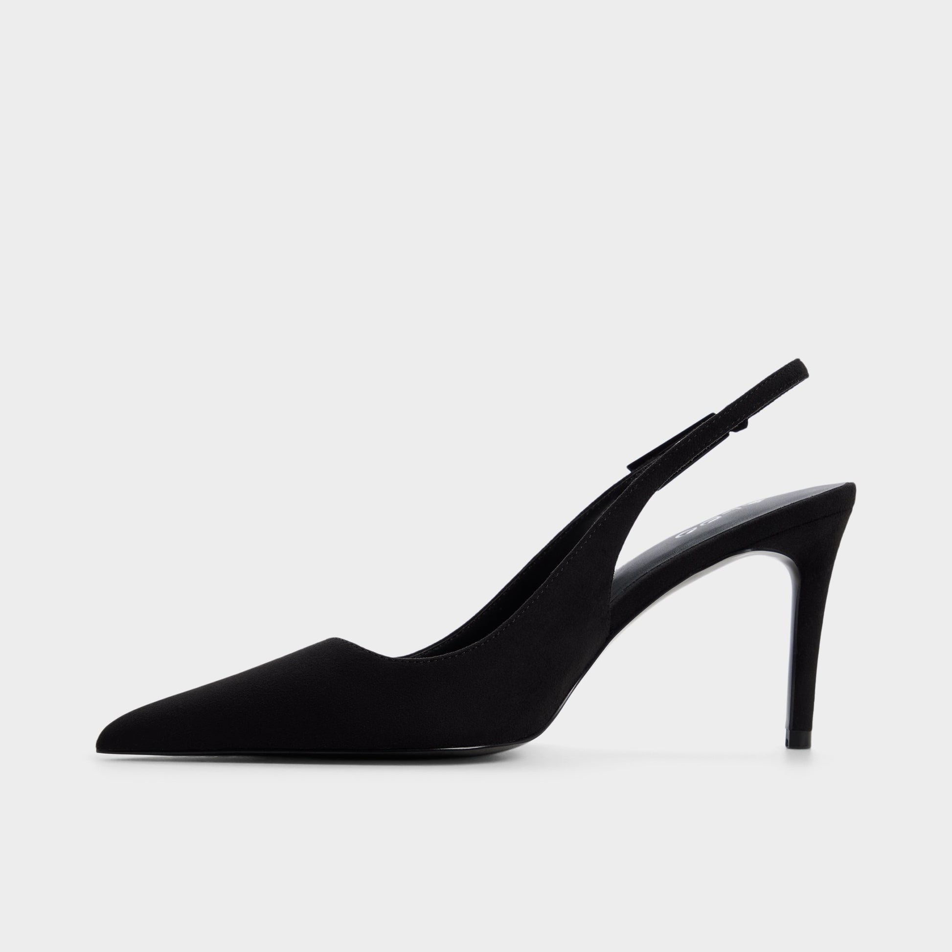 Side view of Other Black Syliaa Slingback heel