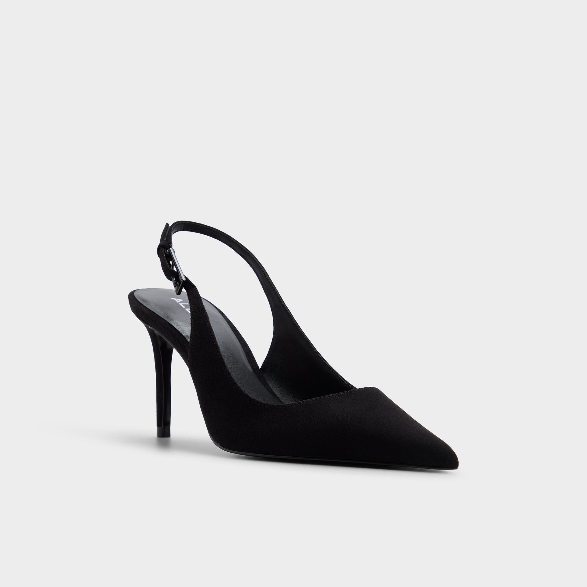 Three-quarter angle of Other Black Syliaa Slingback heel's front side