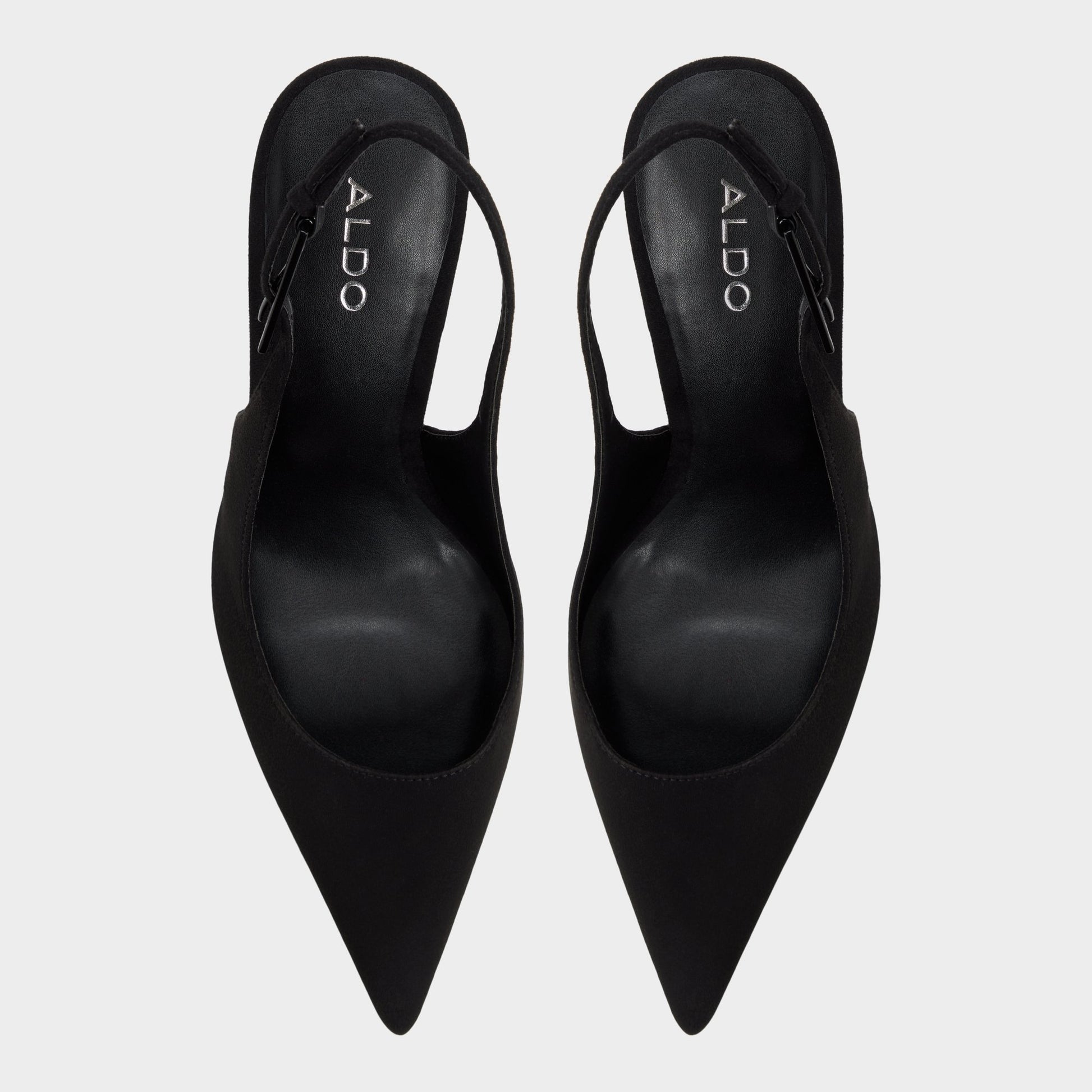 Top-down view of the Other Black Syliaa Slingback heel