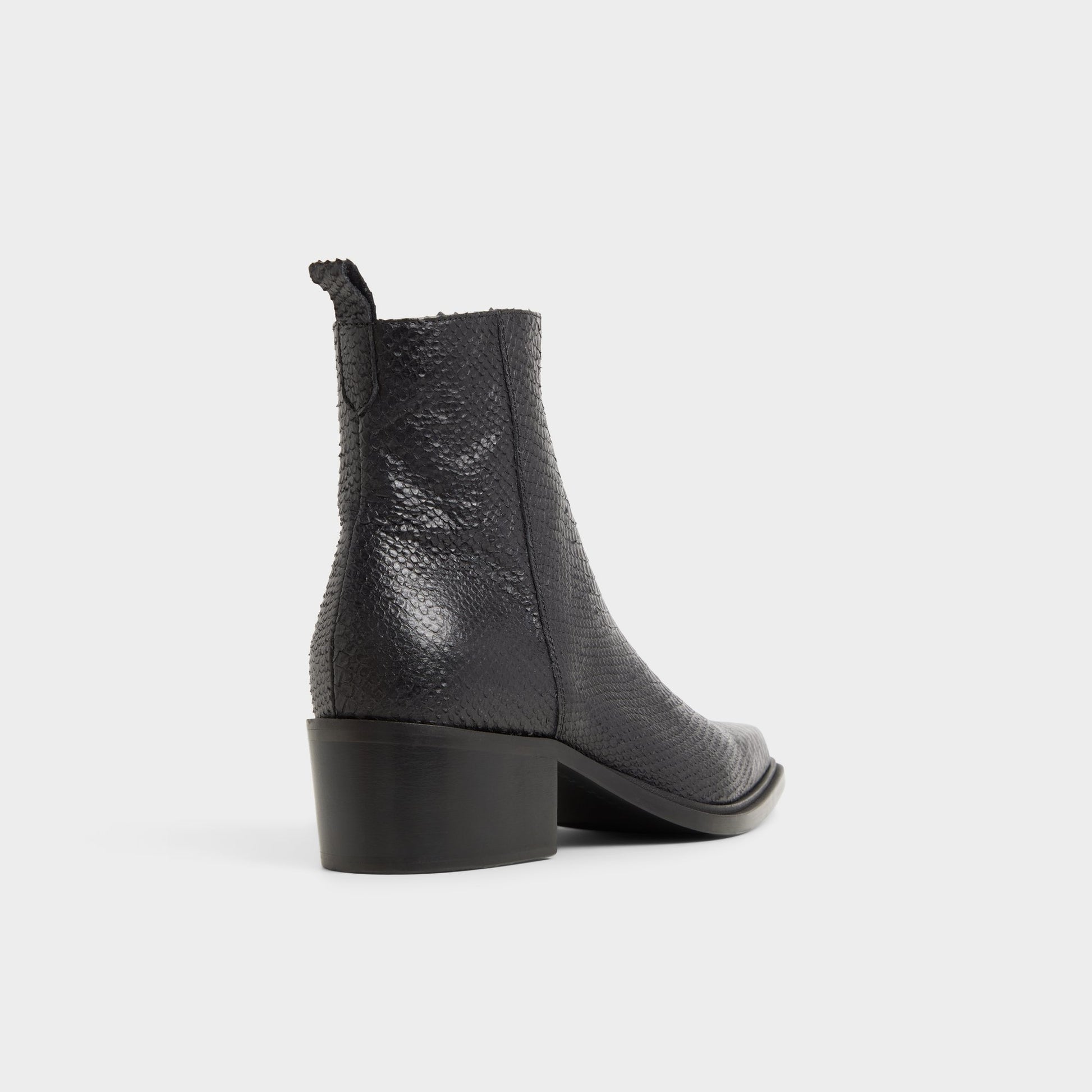 Three-quarter angle of Other Black Zappa Ankle boot's back side