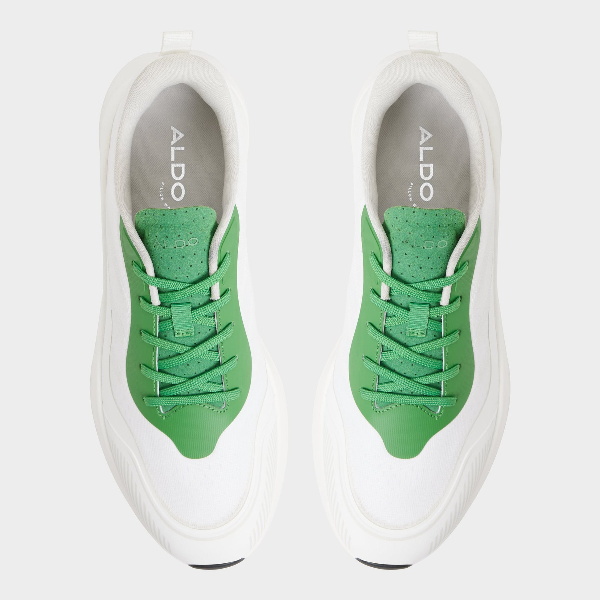 Top-down view of the White combo Pillowsnkr-m Jogger sneaker