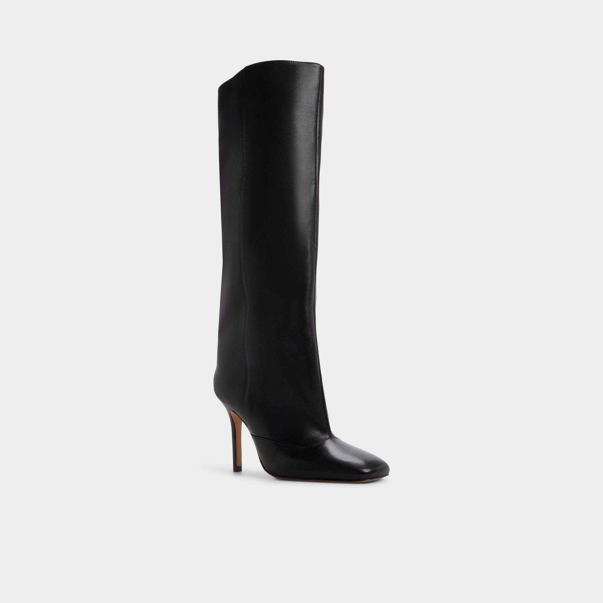 Three-quarter angle of Black Aleena Knee-high boot's front side