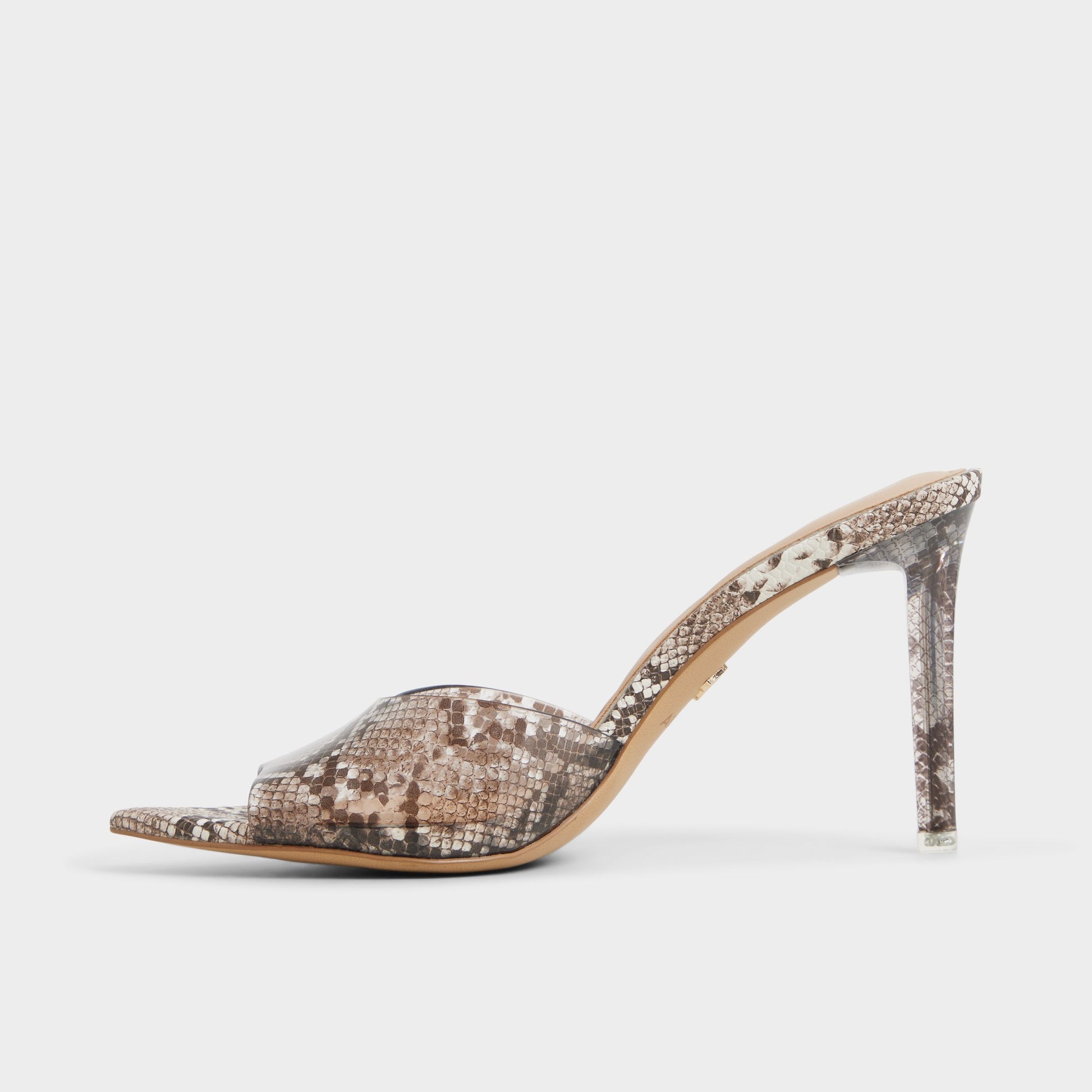 Side view of Other Grey Anitabrilden Heeled mule