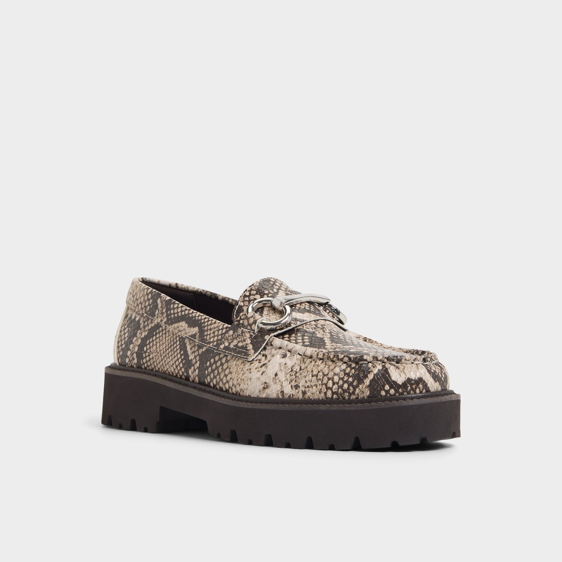 Three-quarter angle of Open Brown Danrose Loafer's front side
