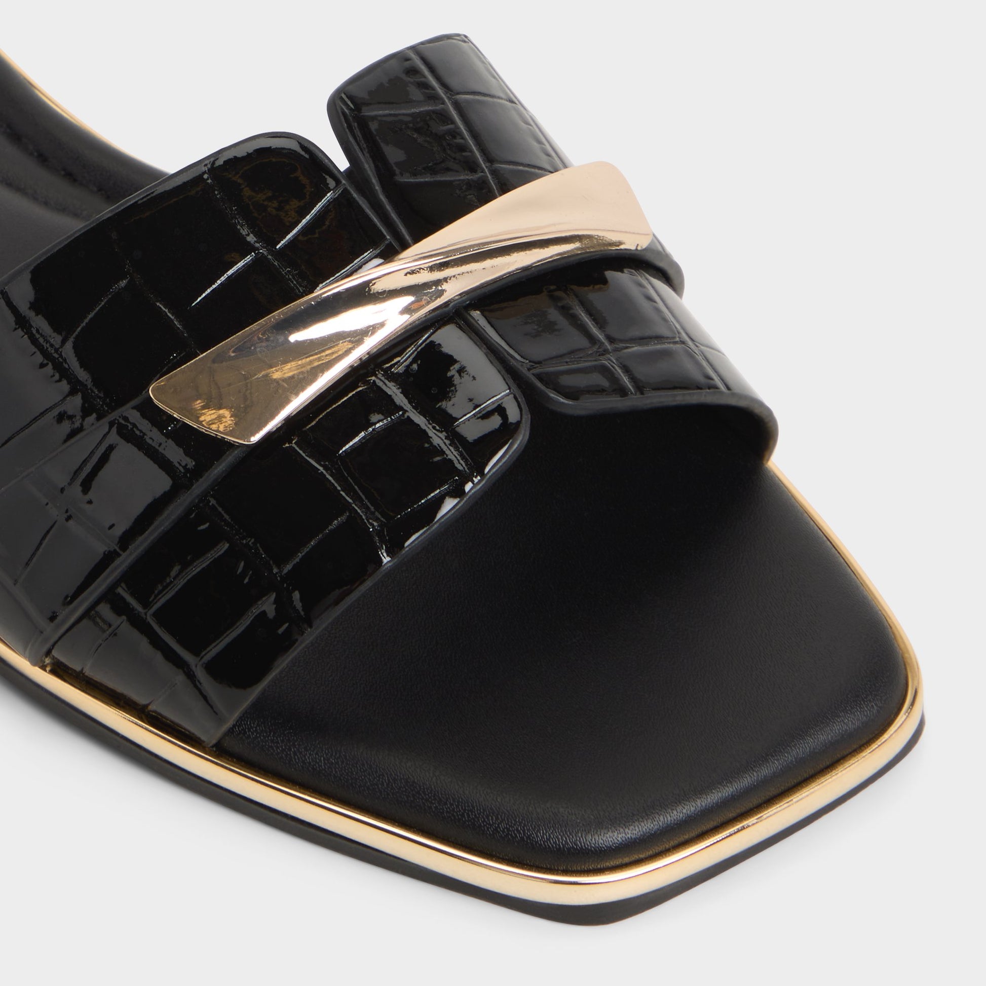 Close-up of the Black Darlina Slide sandal