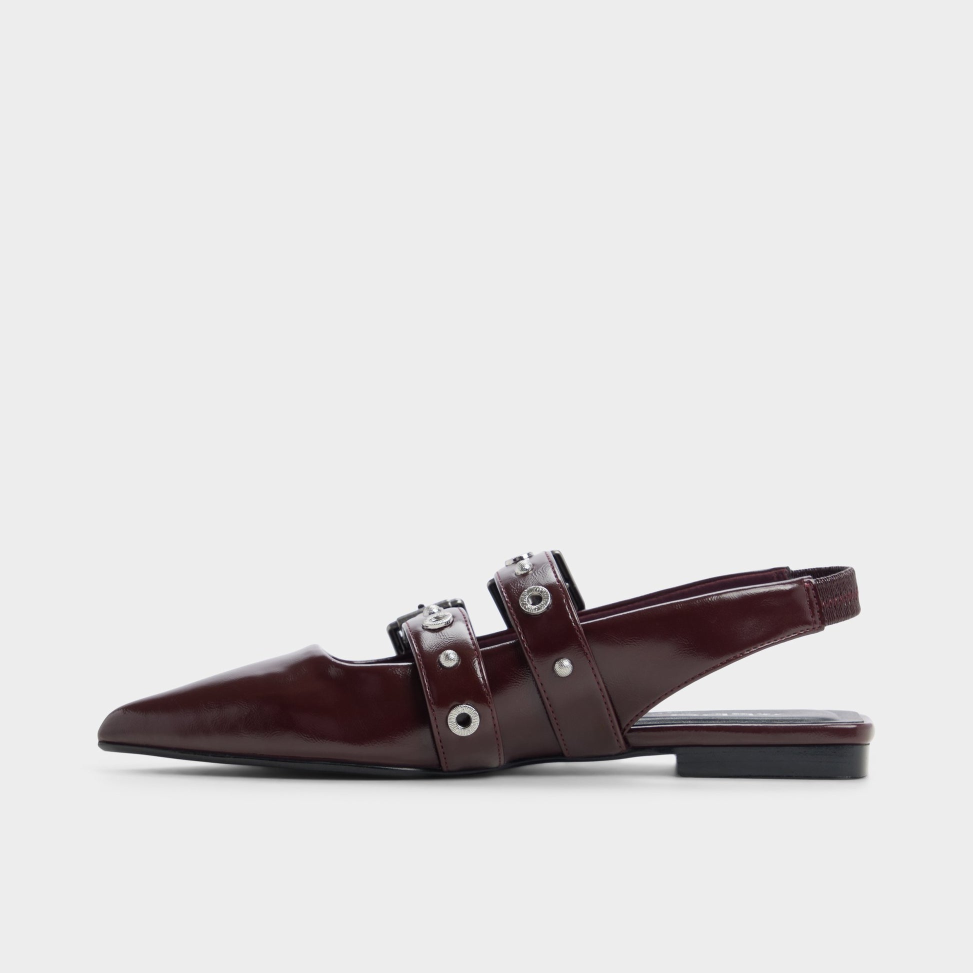 Side view of Bordo Lotheillan Slingback ballerina