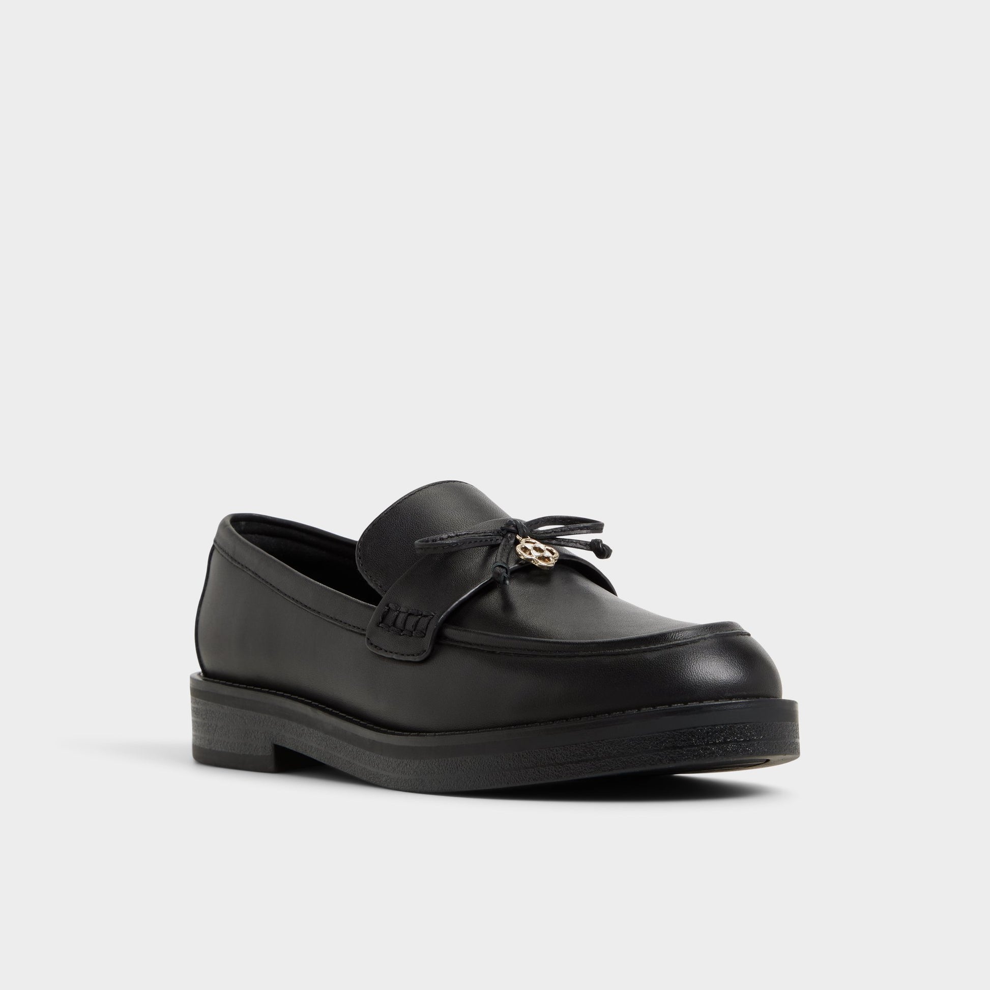 Three-quarter angle of Black Gwajar Loafer's front side