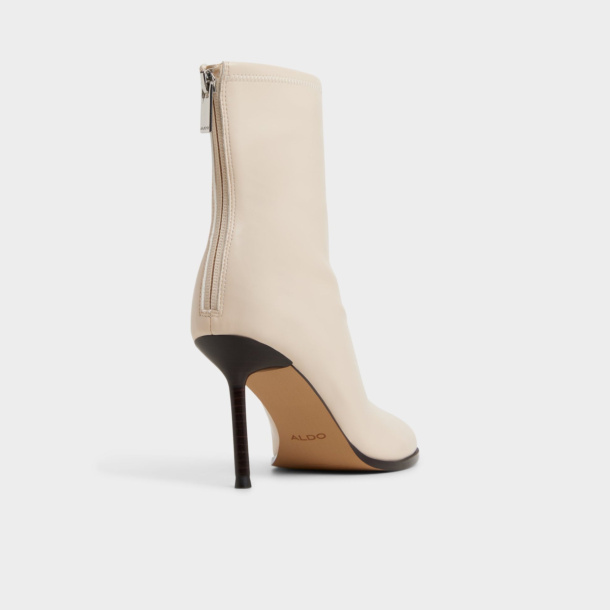 Three-quarter angle of Cream Evander Ankle boot's back side