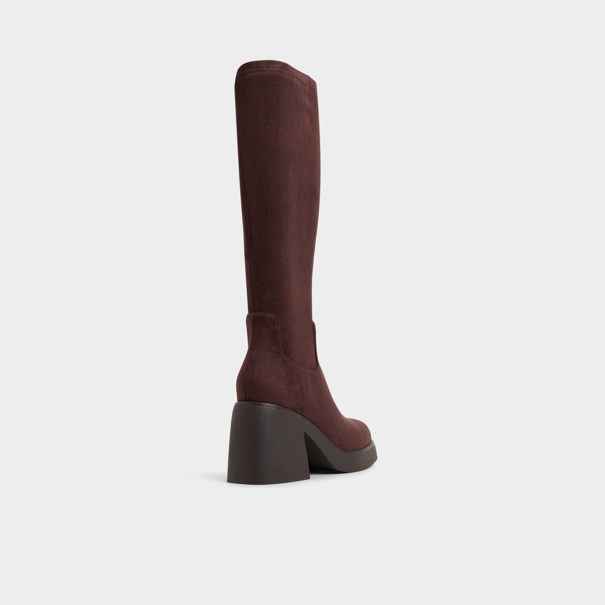 Three-quarter angle of Dark Brown Auster Knee-high boot's back side