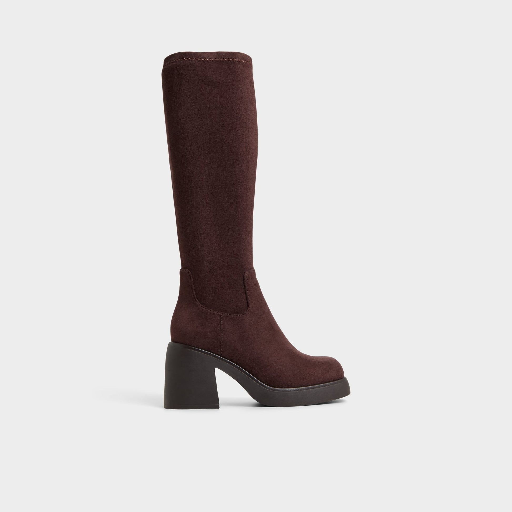 Main View of Dark Brown Auster Knee-high boot for Womens
