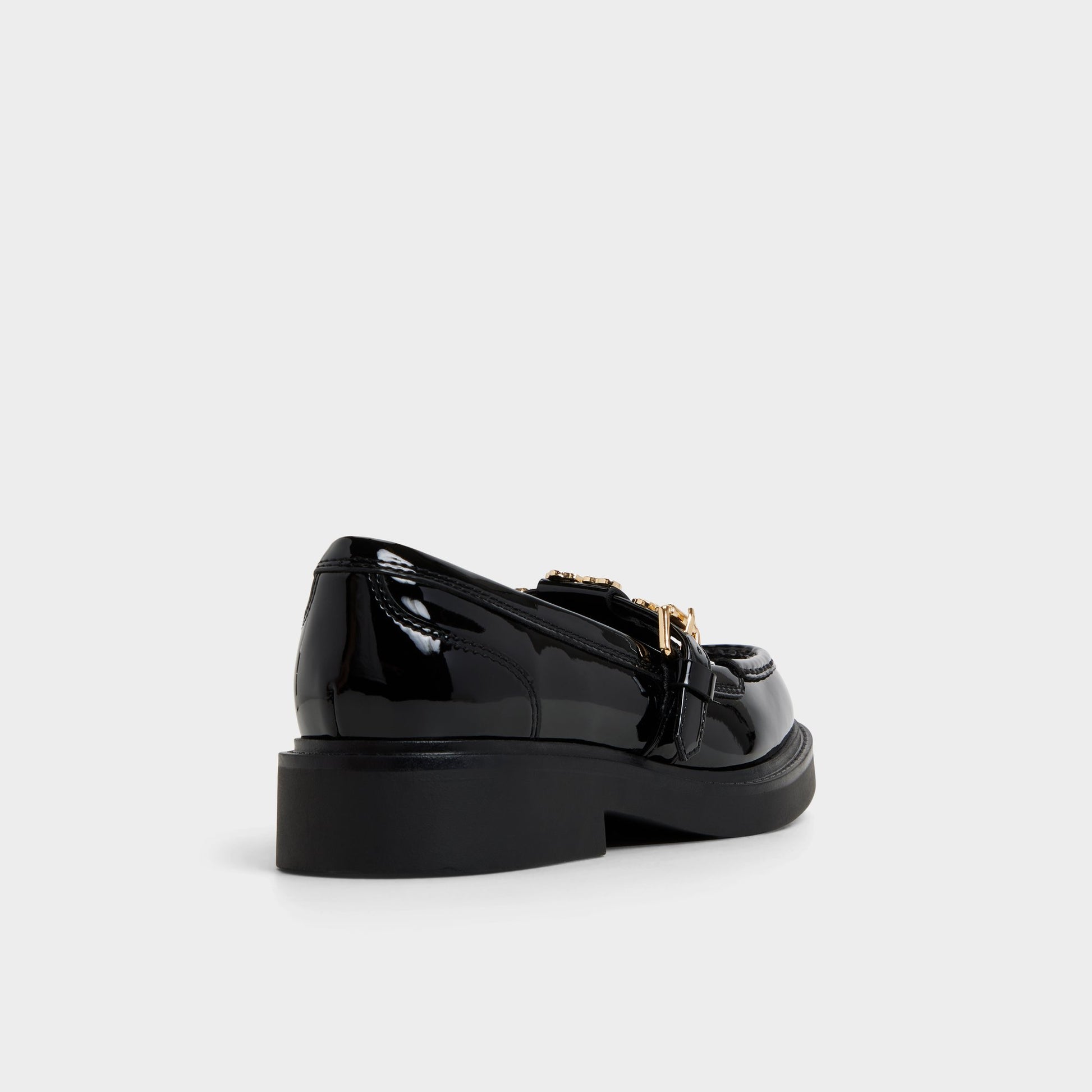 Three-quarter angle of Black Antonela Loafer's back side