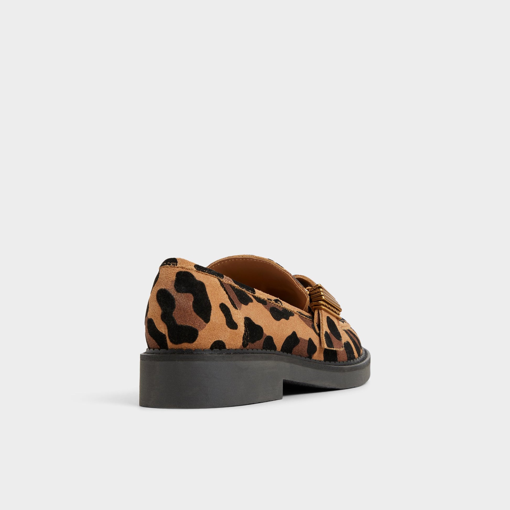 Three-quarter angle of Brown Multi Kalya Loafer's back side
