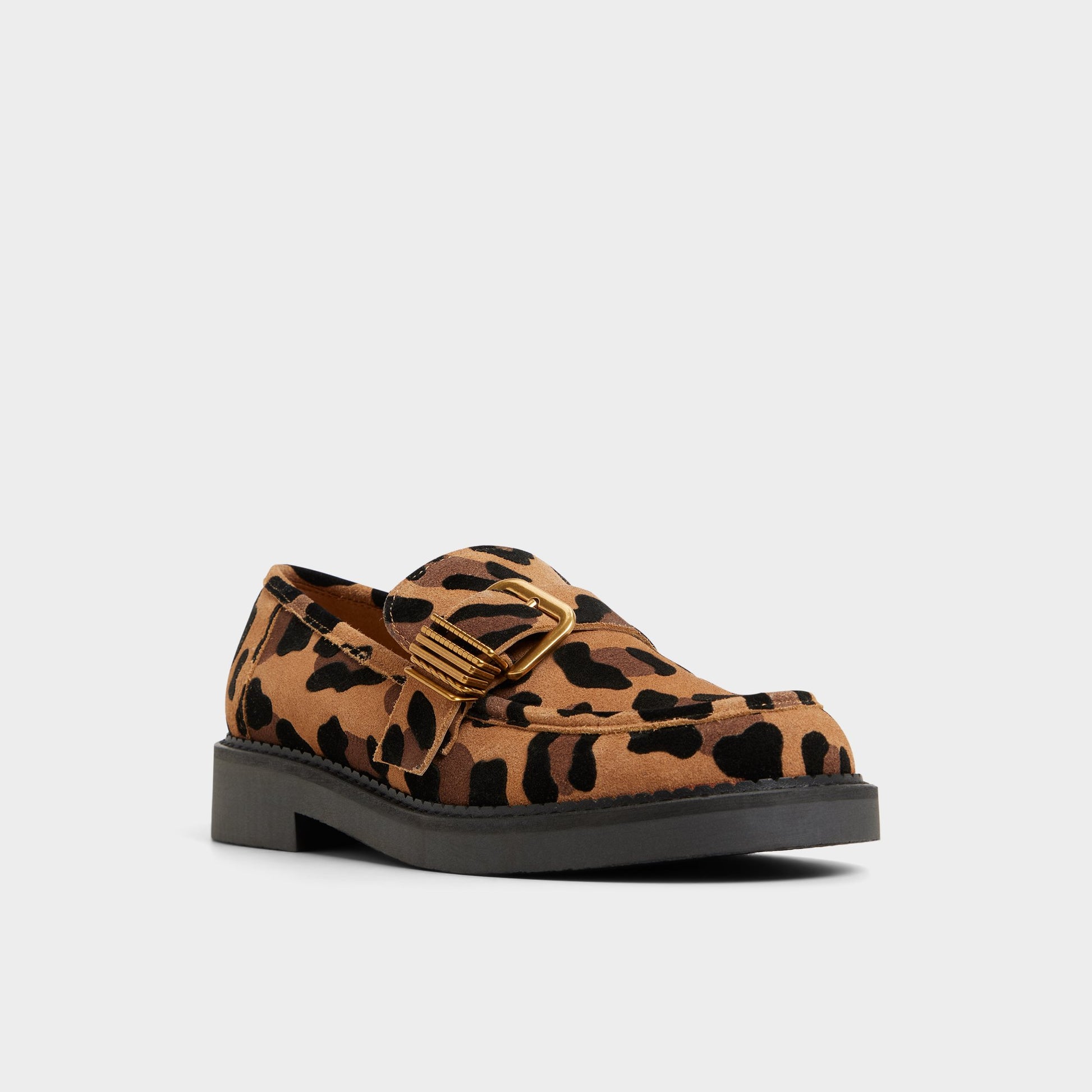 Three-quarter angle of Brown Multi Kalya Loafer's front side