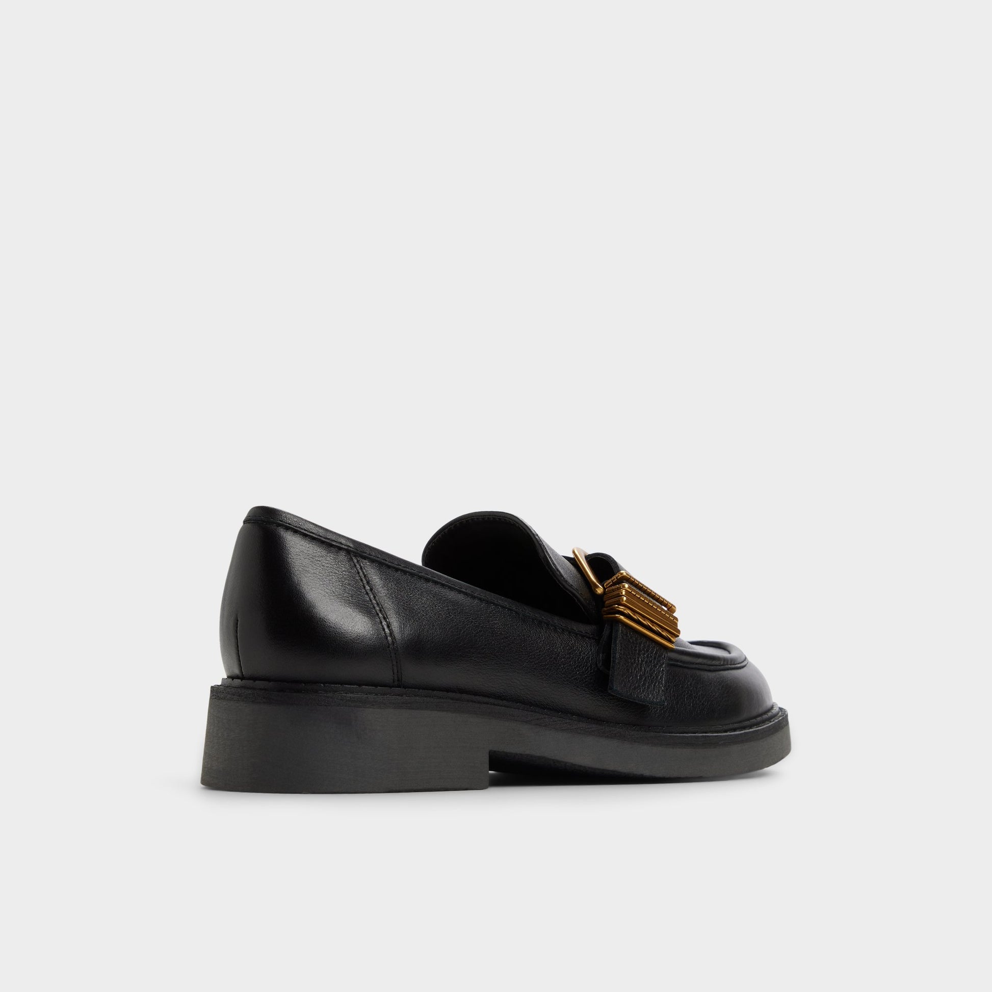 Three-quarter angle of Black Kalya Loafer's back side