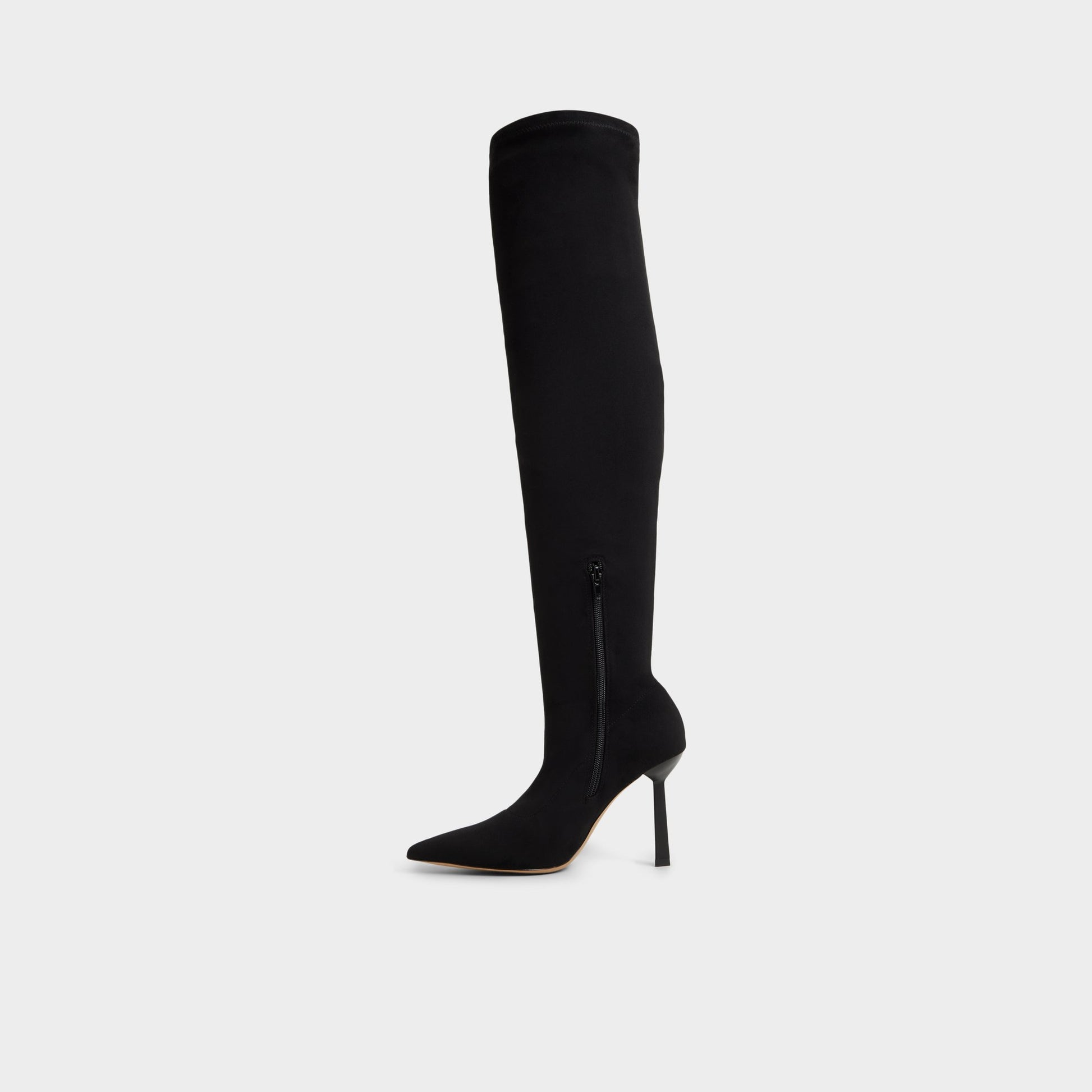 Side view of Black Caldan Over-the-knee boot