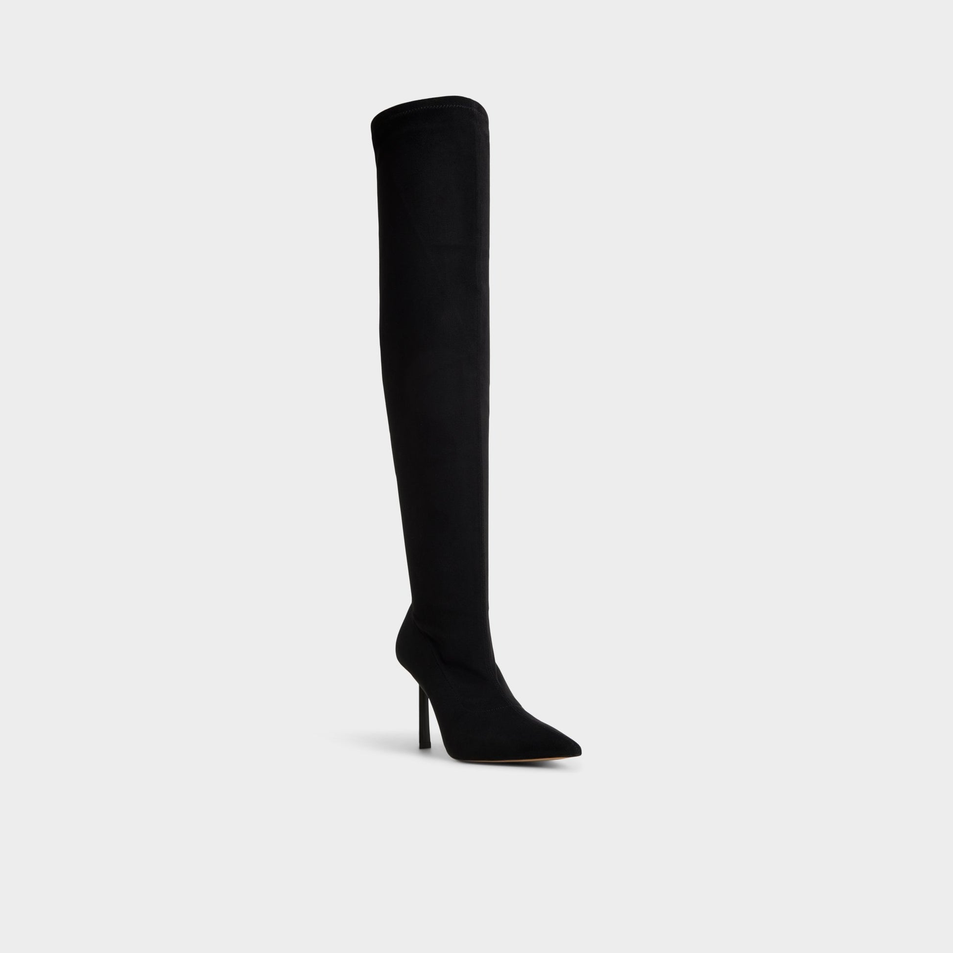 Three-quarter angle of Black Caldan Over-the-knee boot's front side
