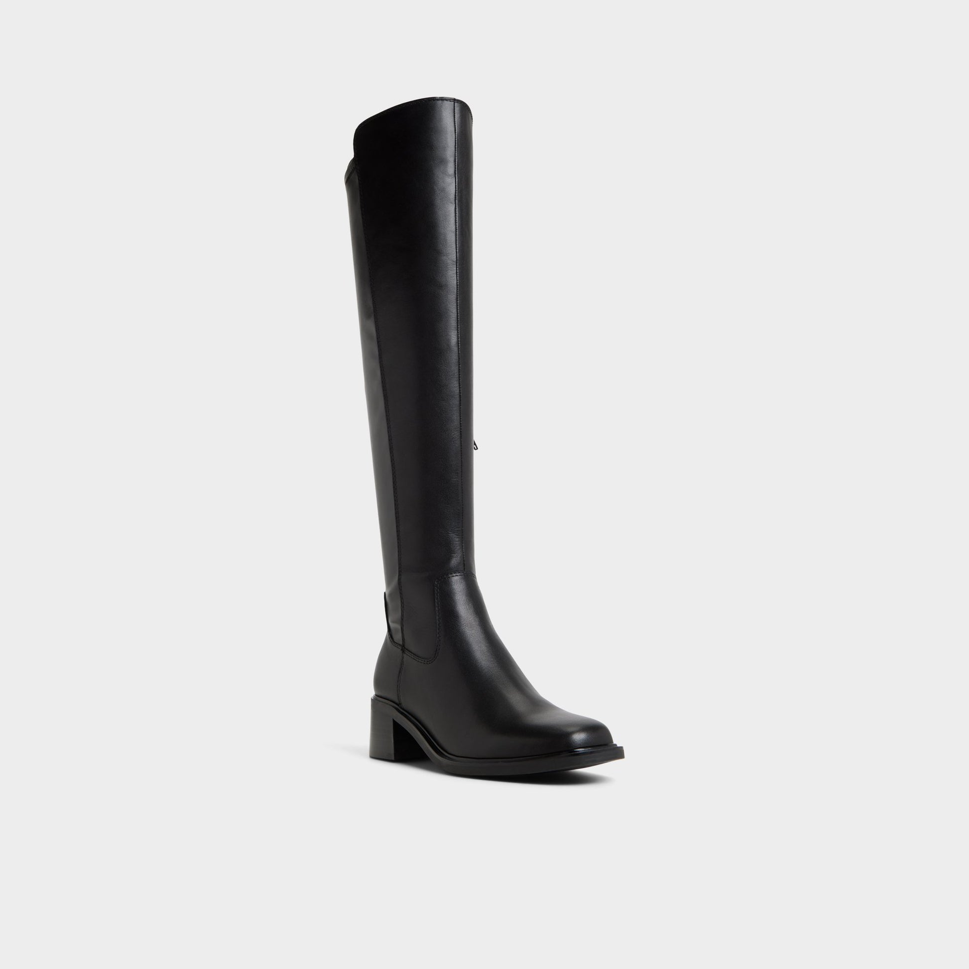 Three-quarter angle of Black Anahi Over-the-knee boot's front side