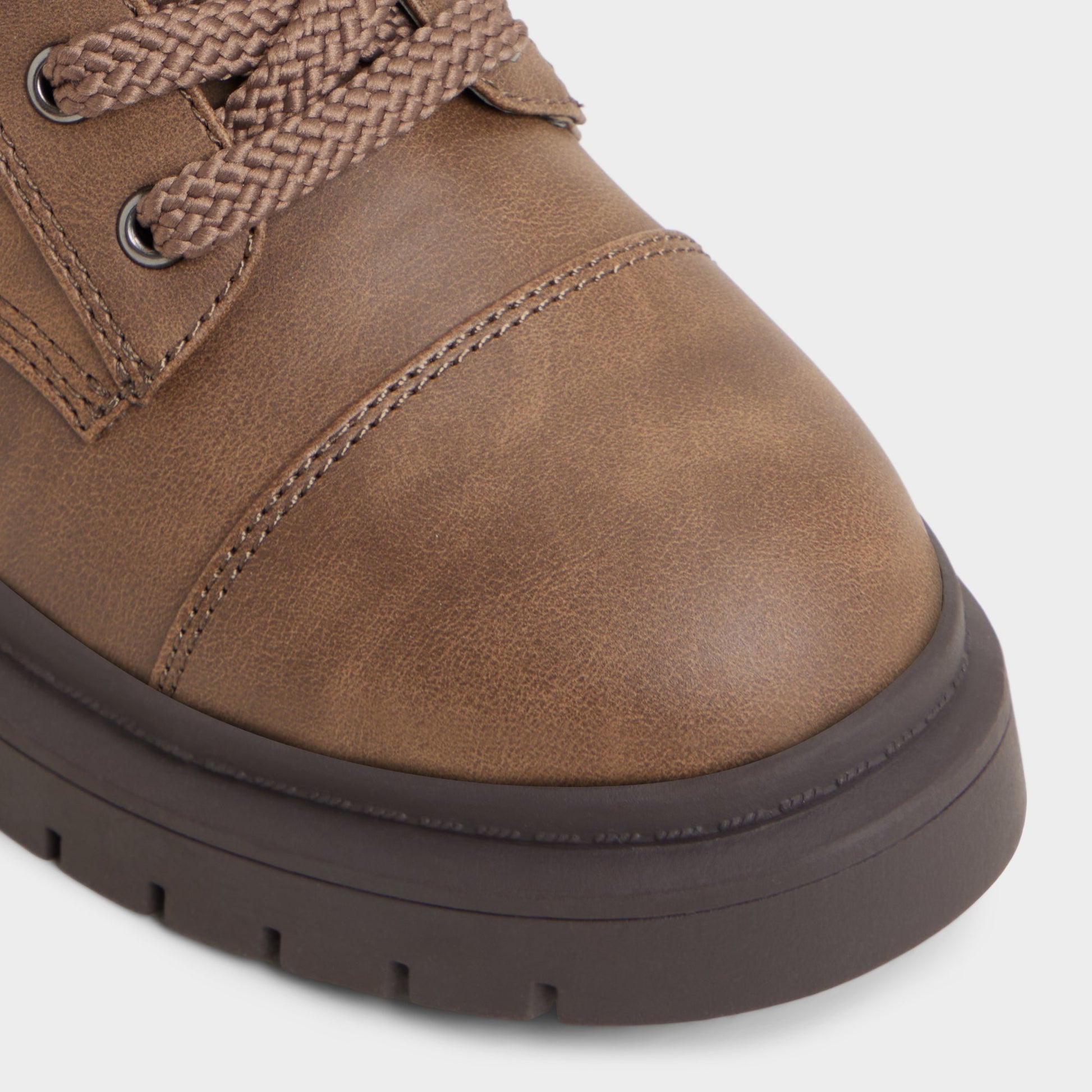 Close-up of the Medium Brown Goer Combat ankle boot