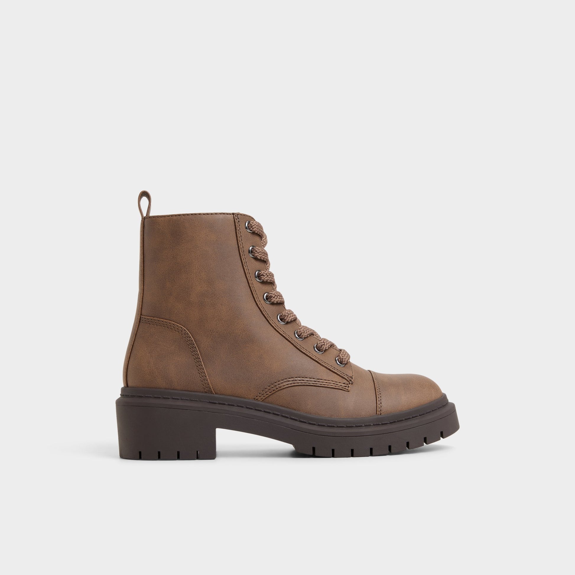 Main View of Medium Brown Goer Combat ankle boot for Womens