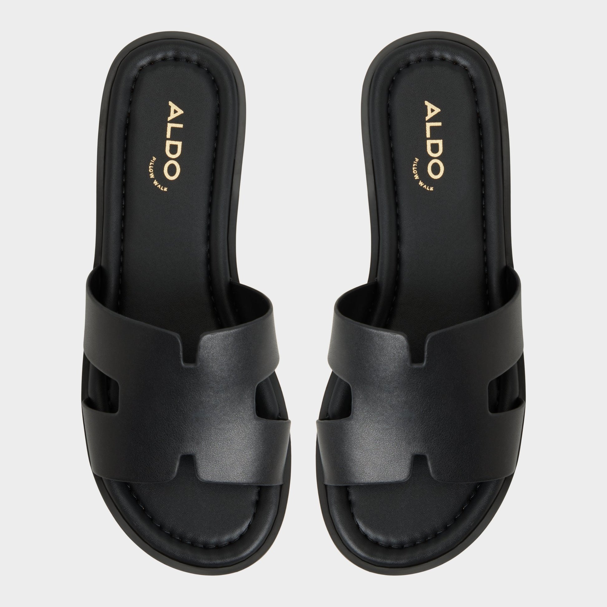 Top-down view of the Black Anayelie Slide sandal