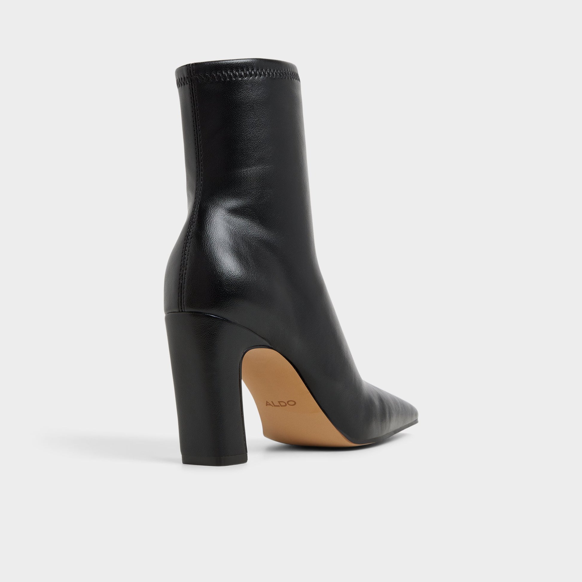 Three-quarter angle of Black Cybele Ankle boot's back side