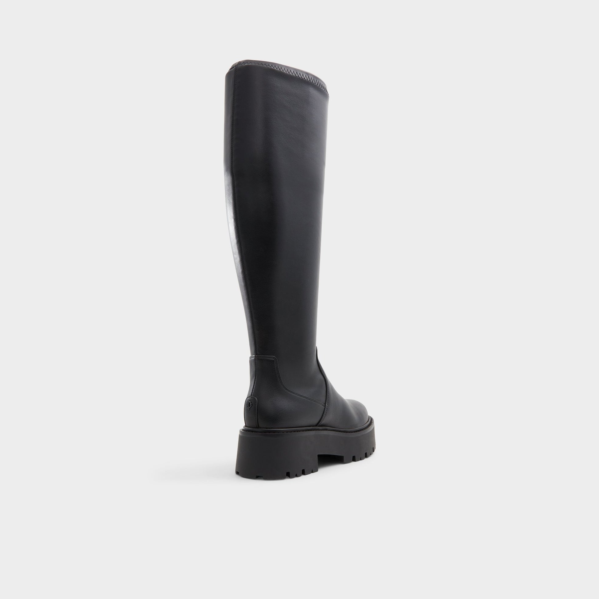 Three-quarter angle of Black Carelden-wc Knee-high boot's back side
