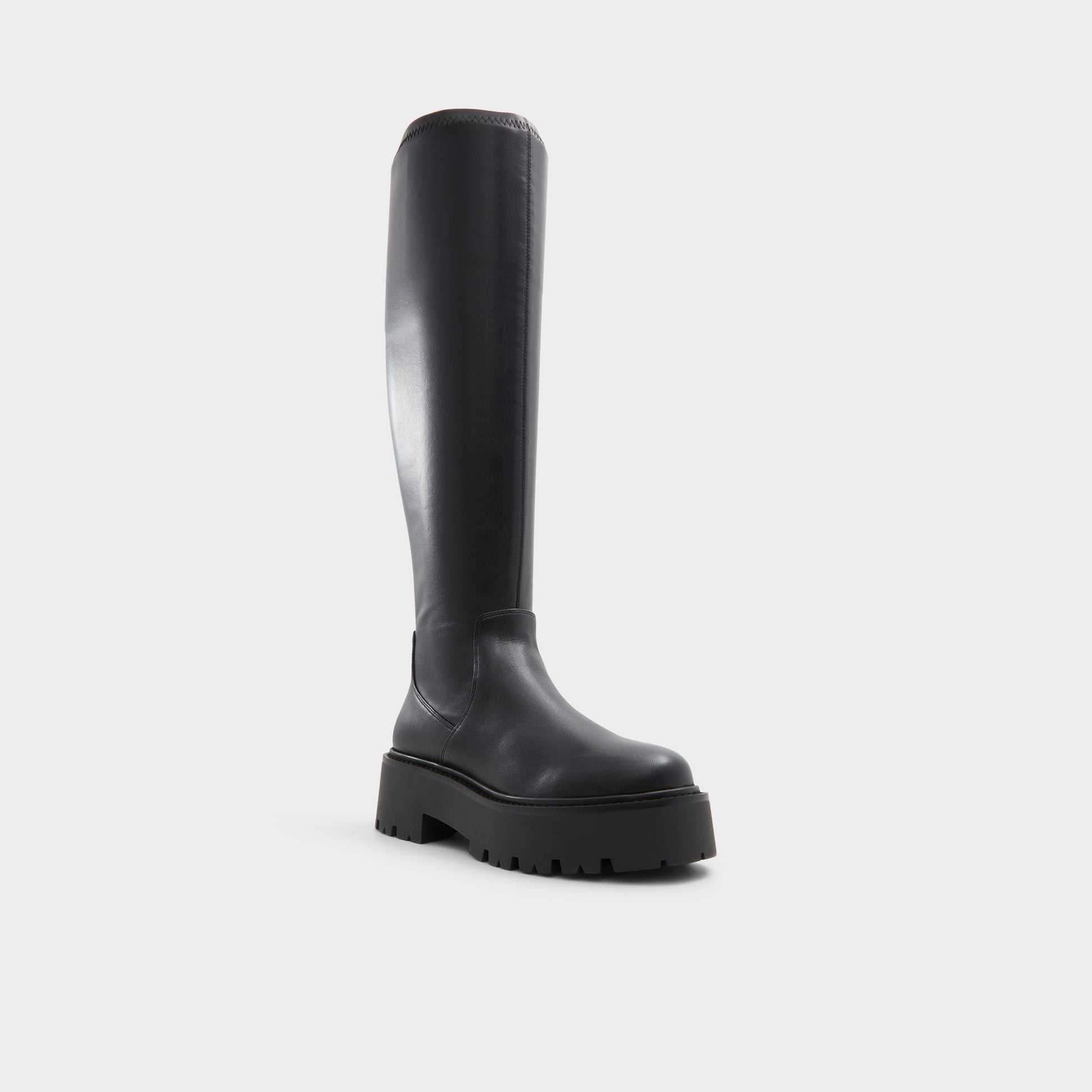 Three-quarter angle of Black Carelden-wc Knee-high boot's front side